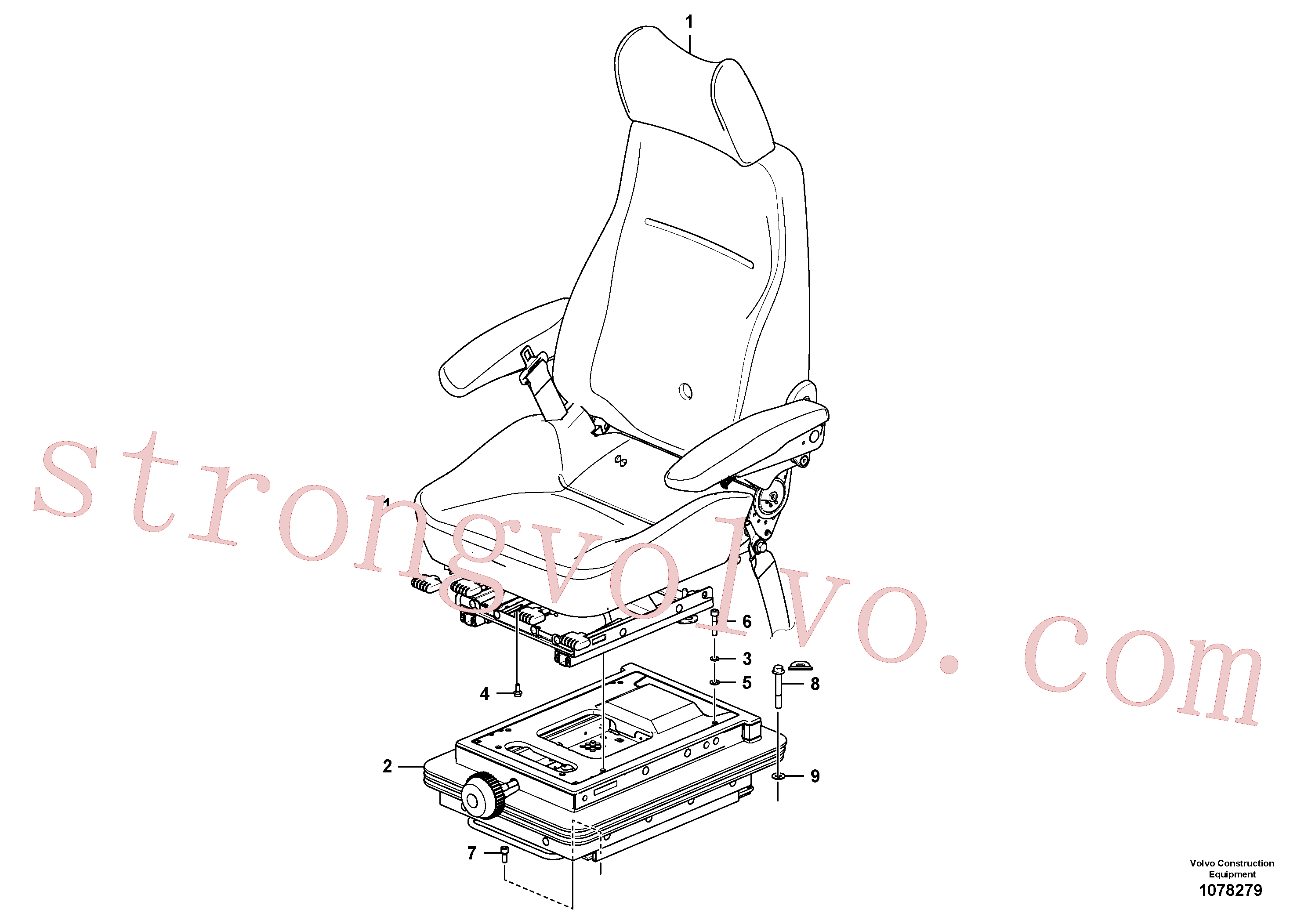 VOE997507 Volvo Banco do operador com acessórios(1078279 Montagem)