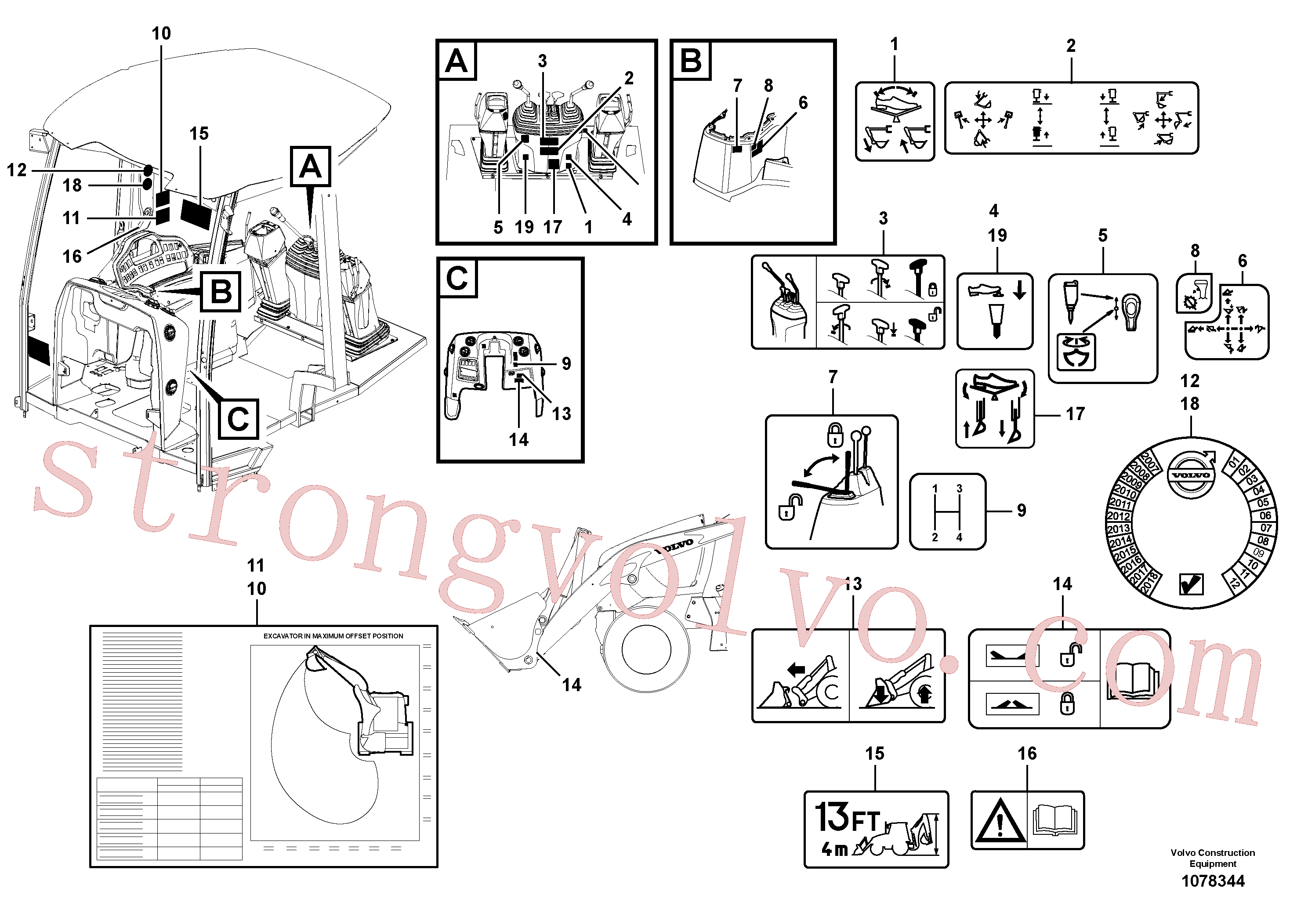 Volvo Montagem VOE11884333 Decalque Acessórios