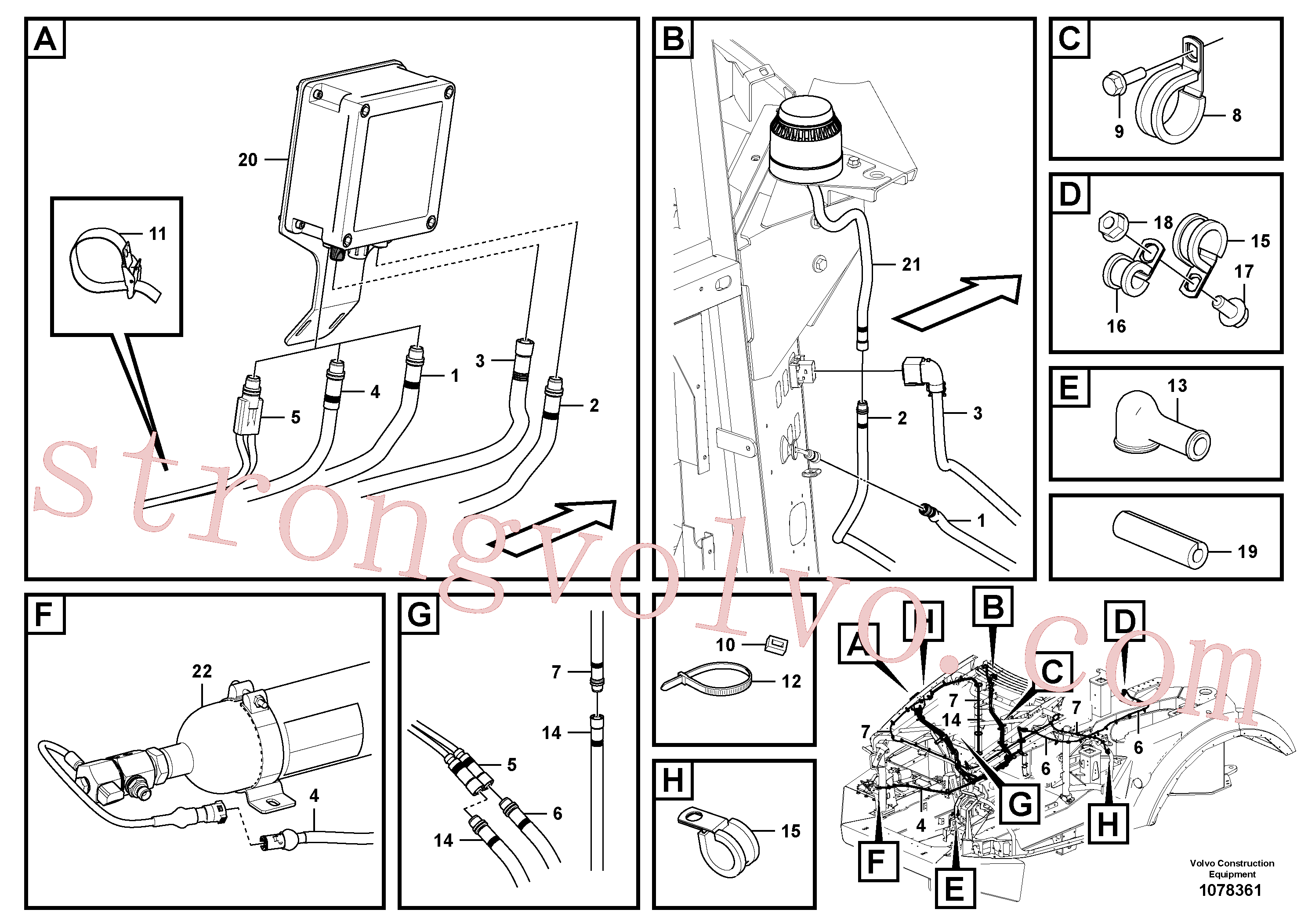 VOE16808485 Volvo Cablagem, sistema anti-incêndio(1078361 Montagem)