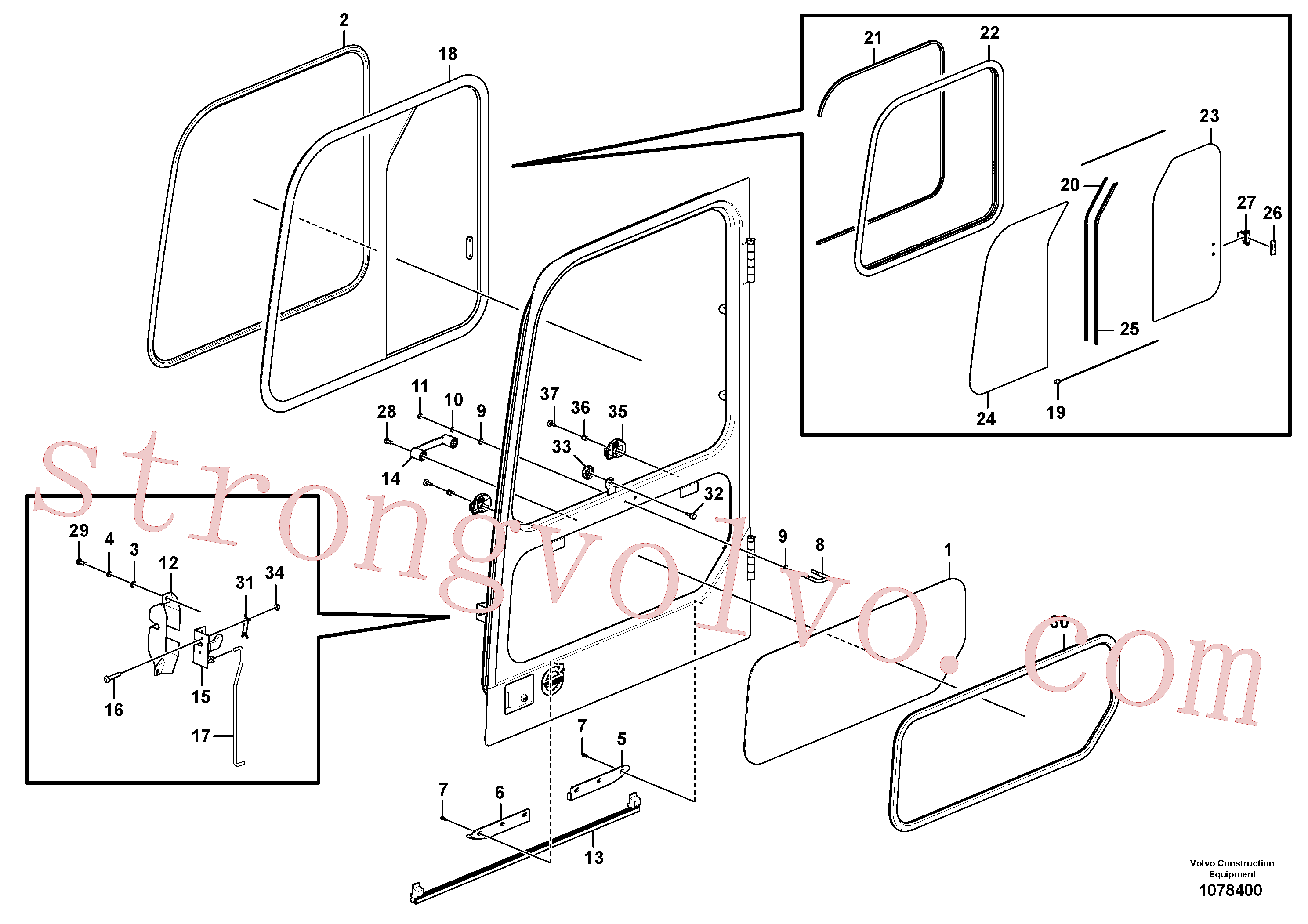VOE14880445 Volvo Porta, cabina do operador(1078400 Montagem)