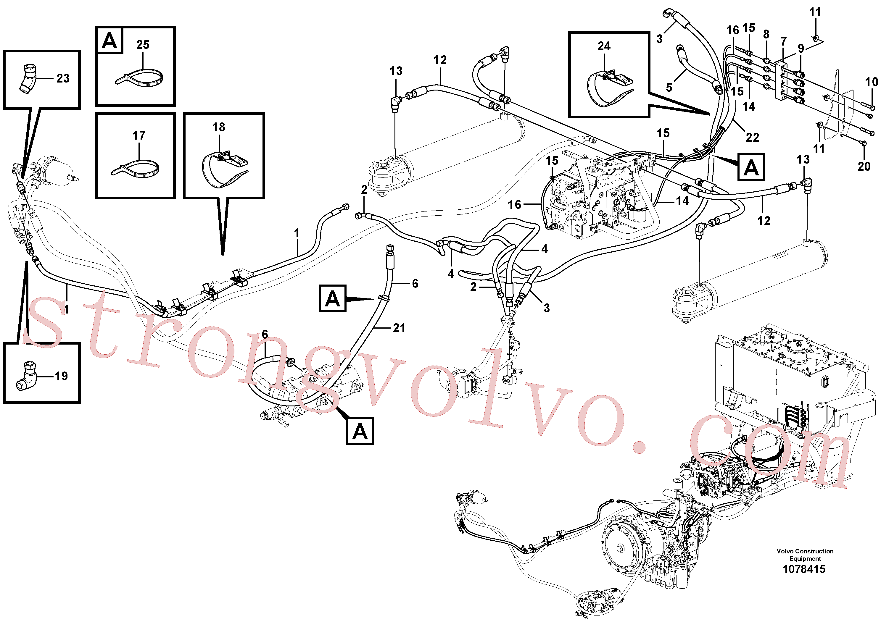 VOE936754 Volvo Sistema de direcção(1078415 Montagem)