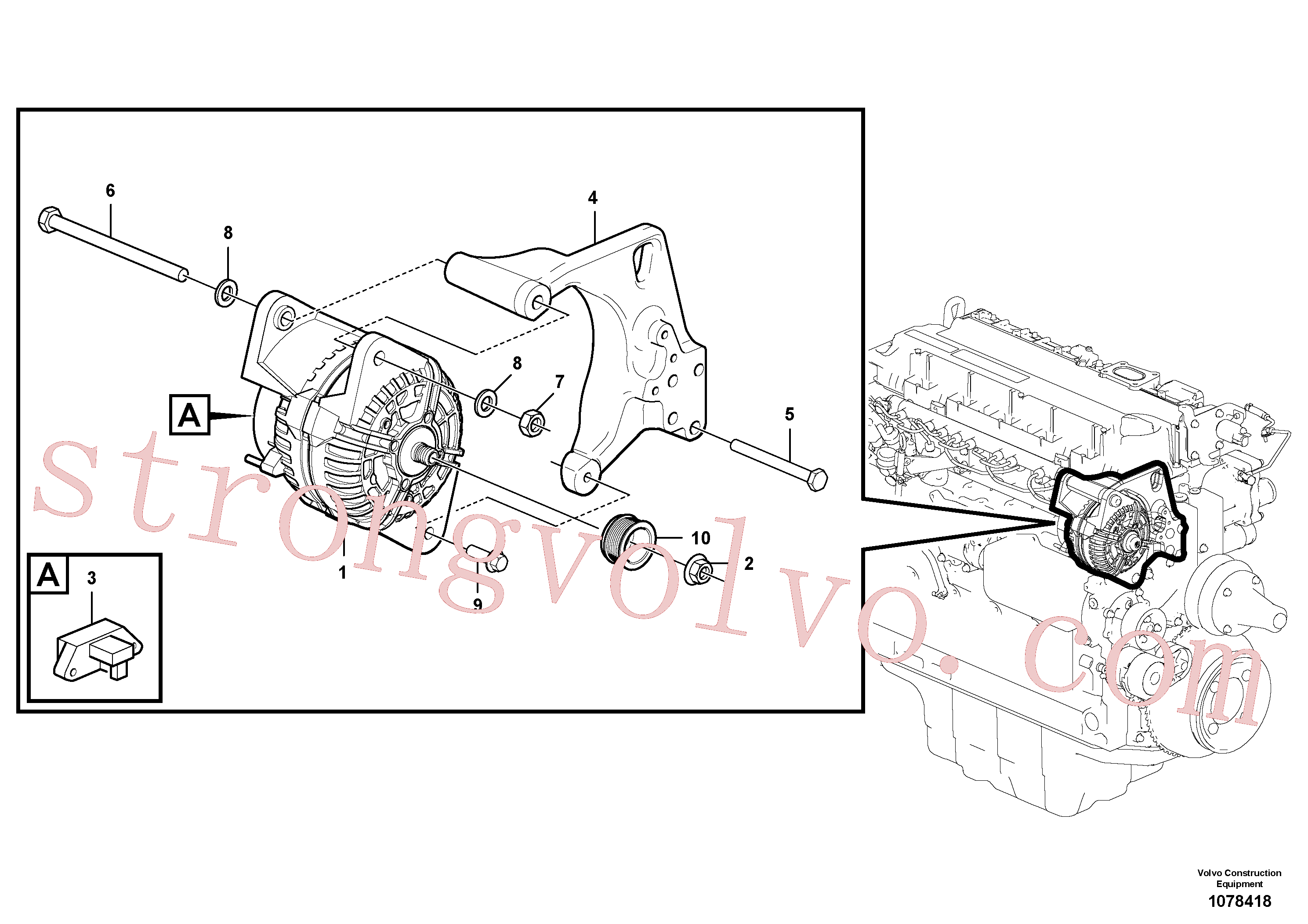 Volvo Montagem VOE20542497 Porca sextavada Acessórios