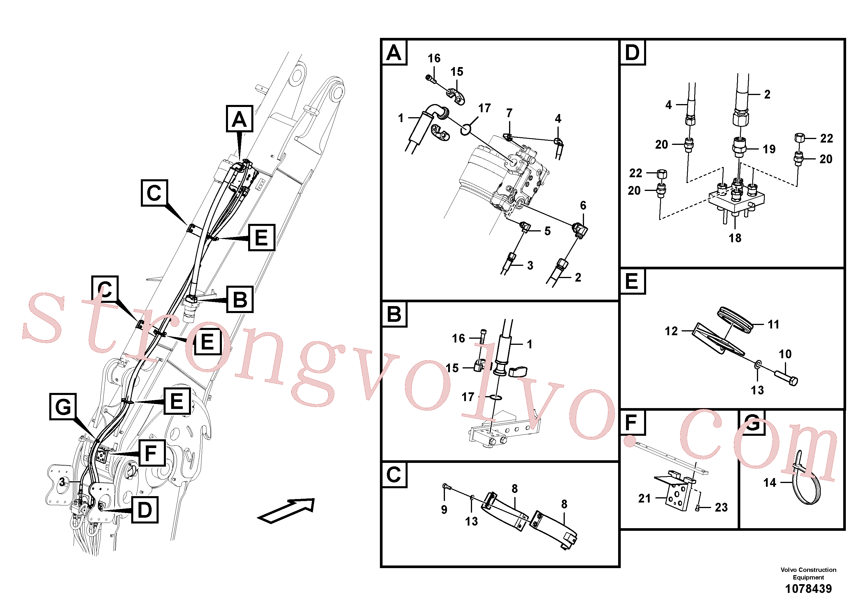 VOE15099916 Volvo Hidráulica de serviço, ruptura do braço de afundamento(1078439 Montagem)