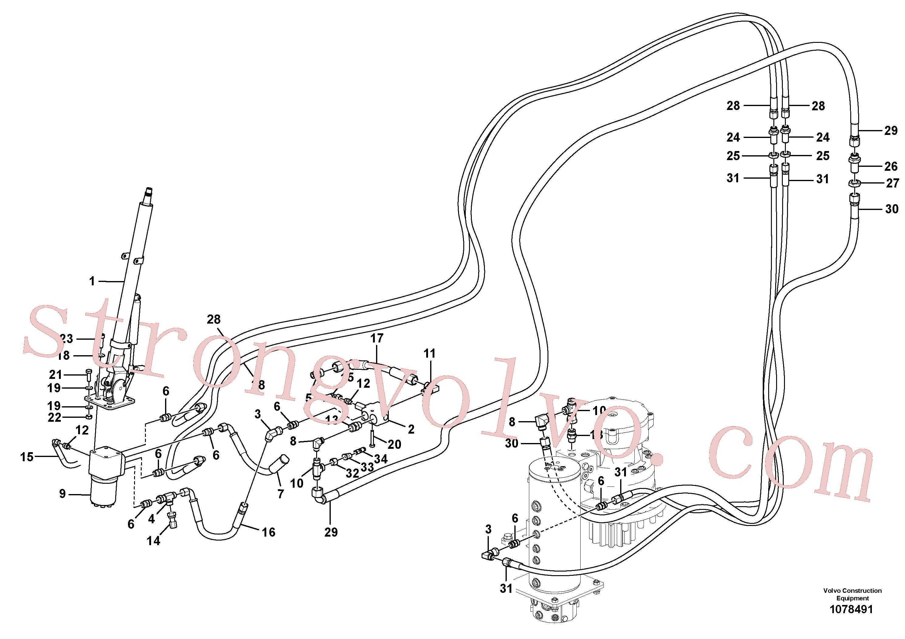 VOE15036823 Mangueira completa Inscreva-se para Volvo Acessórios para escavadeira