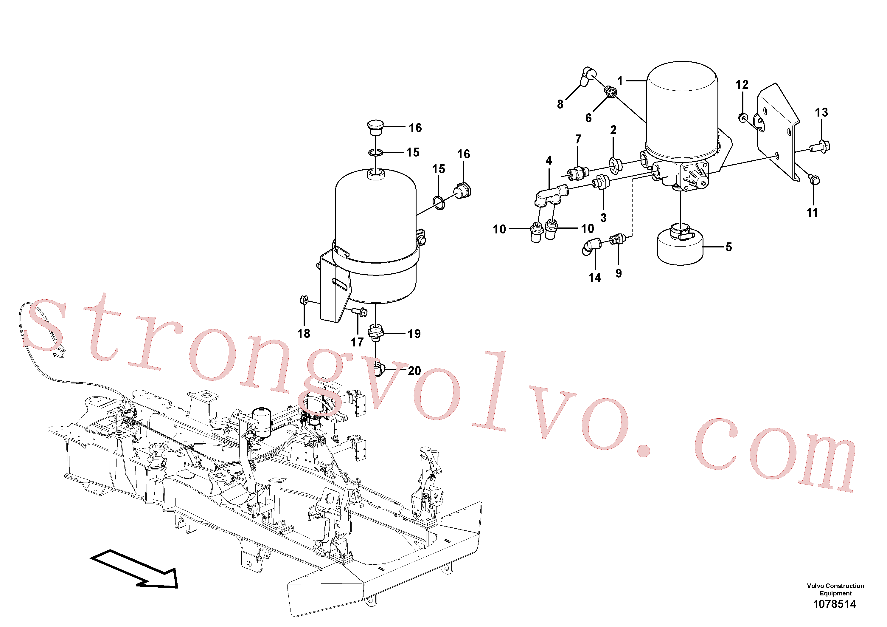 VOE11806446 Volvo Secador do receptor(1078514 Montagem)