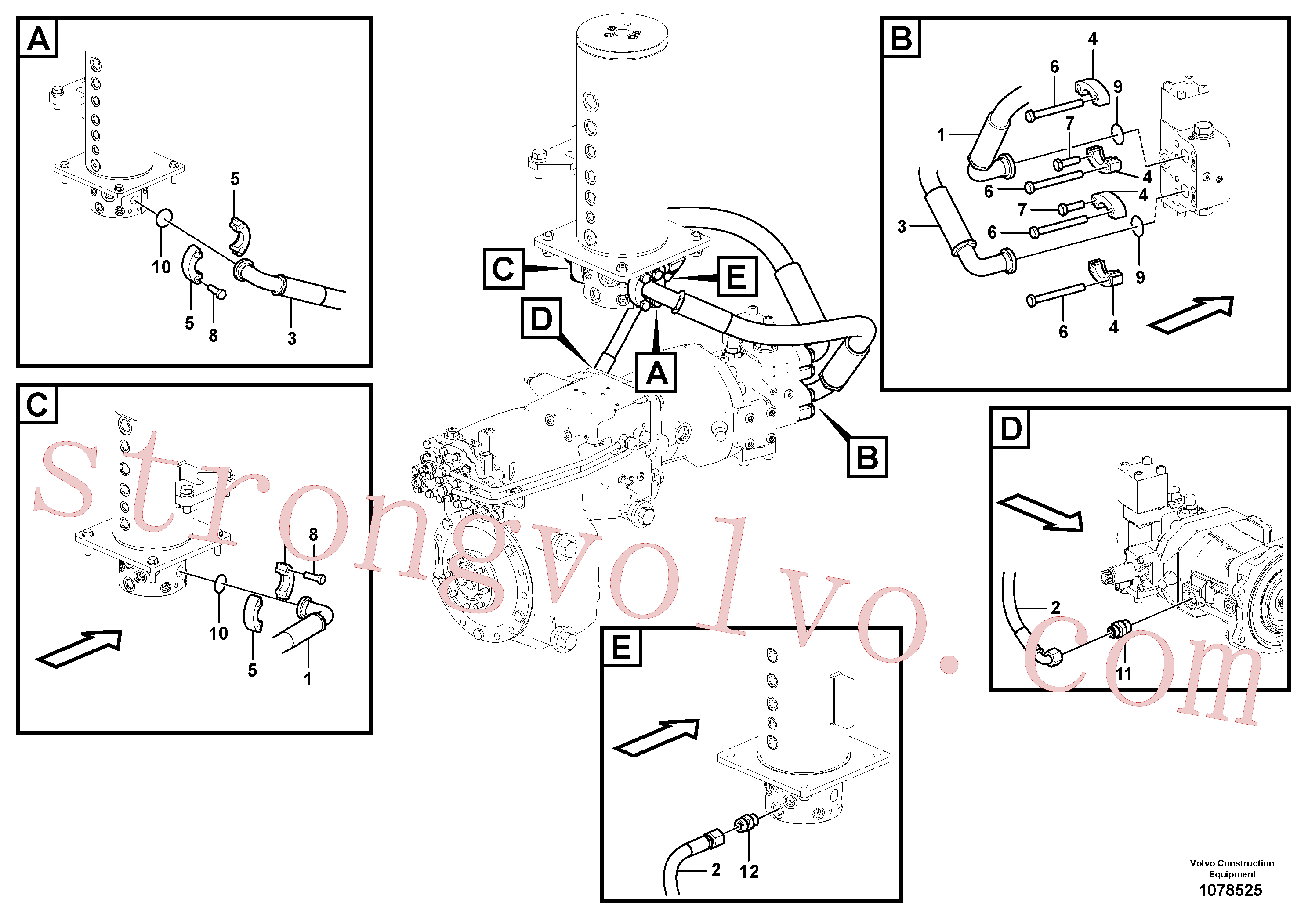 VOE997964 Volvo Linha da rótula, rótula ao motor de curso(1078525 Montagem)
