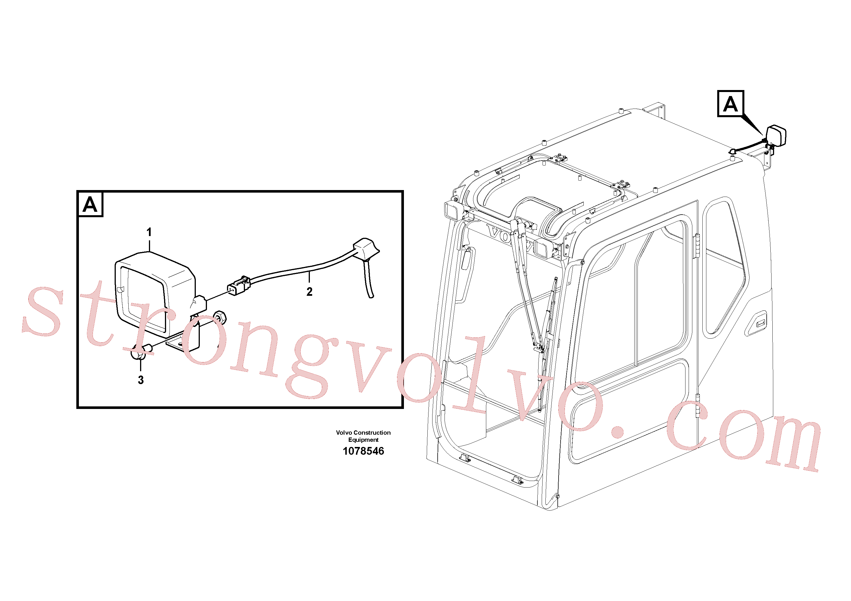 VOE997408 Volvo Luzes de trabalho, extra, Iluminação, traseira(1078546 Montagem)