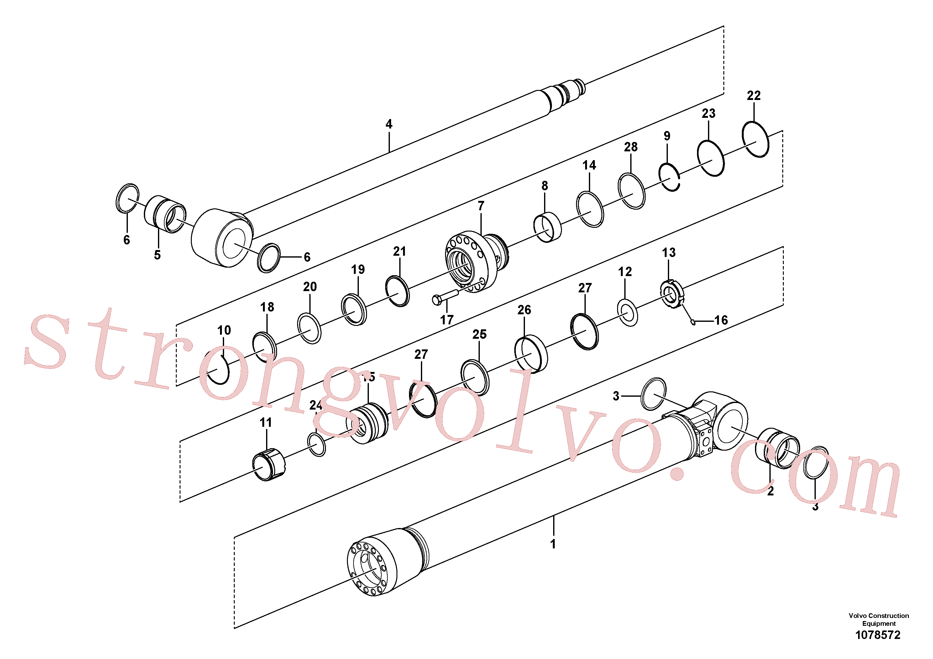 SA9511-12055 Volvo Cilindro de balde(1078572 Montagem)