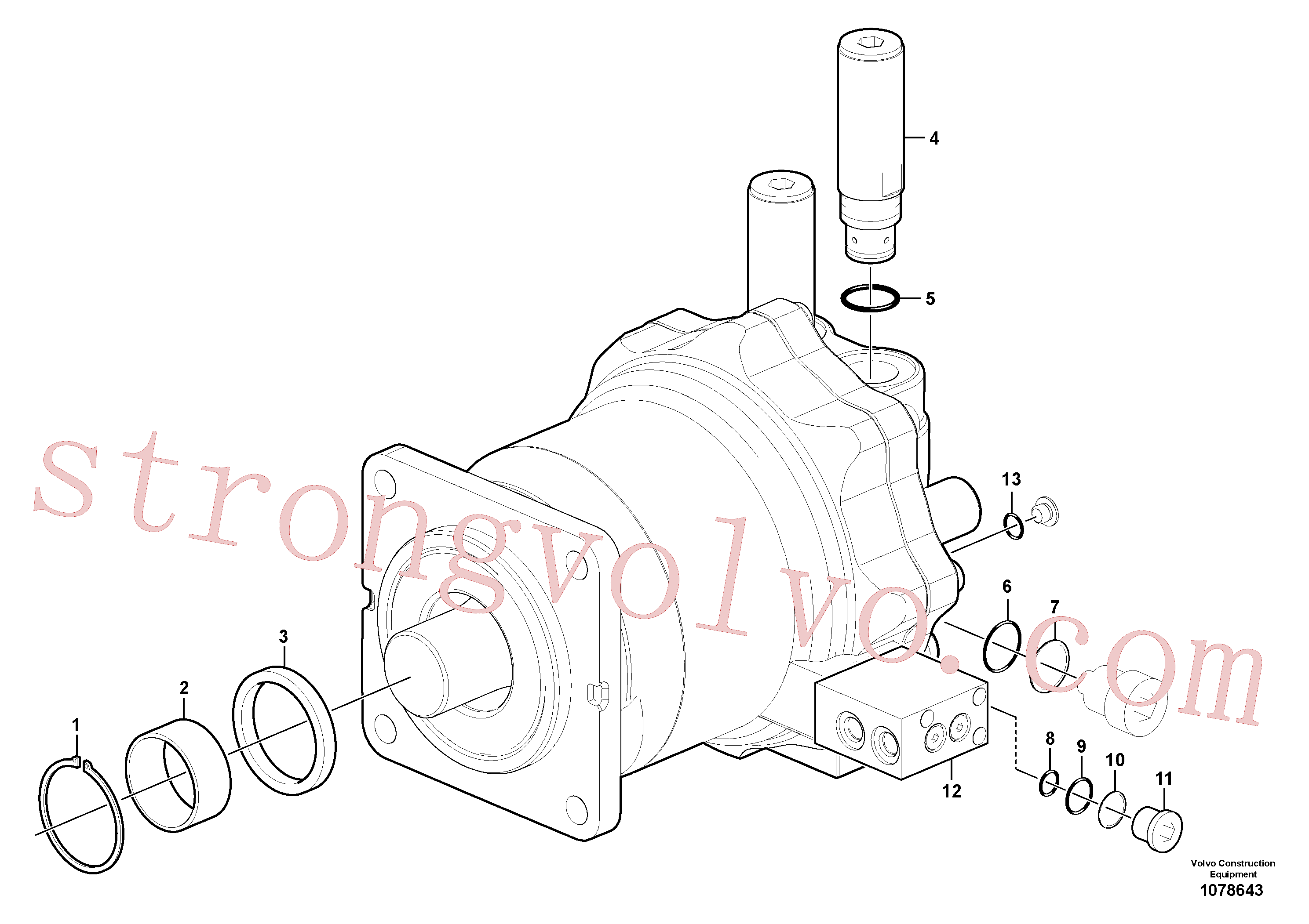 VOE983503 Volvo Motor de rotação(1078643 Montagem)