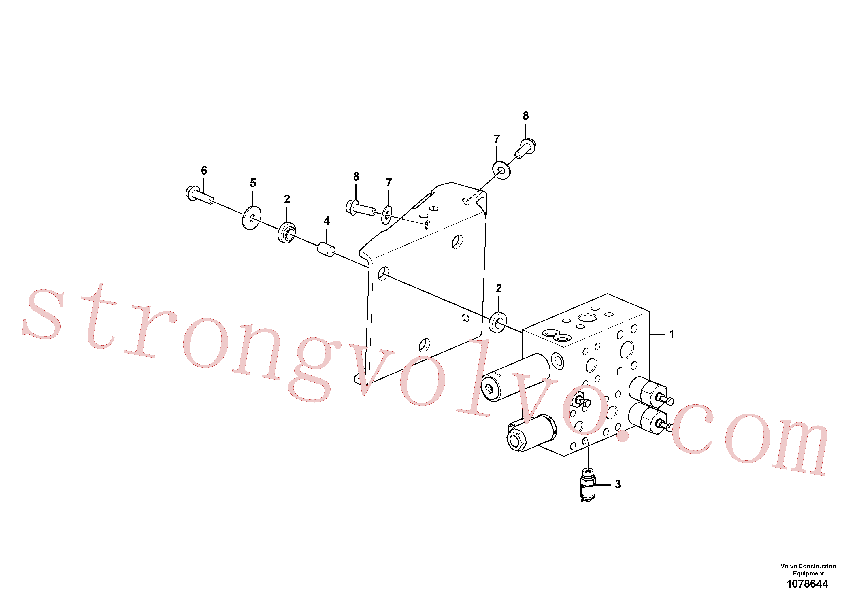 VOE936446 Volvo Corpo da válvula com peças de montagem(1078644 Montagem)