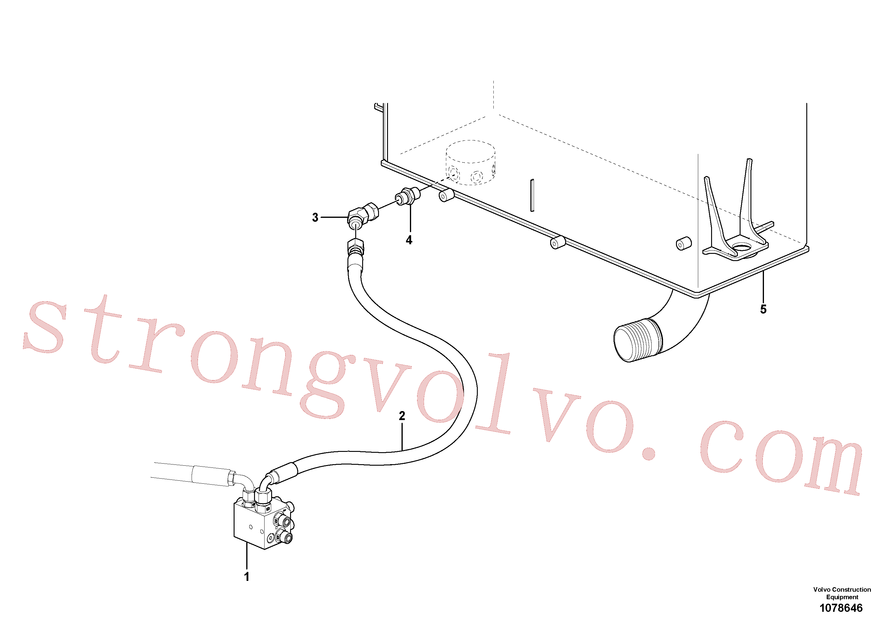 VOE936893 Volvo Linhas do sistema da direcção, de pressão e de retorno(1078646 Montagem)