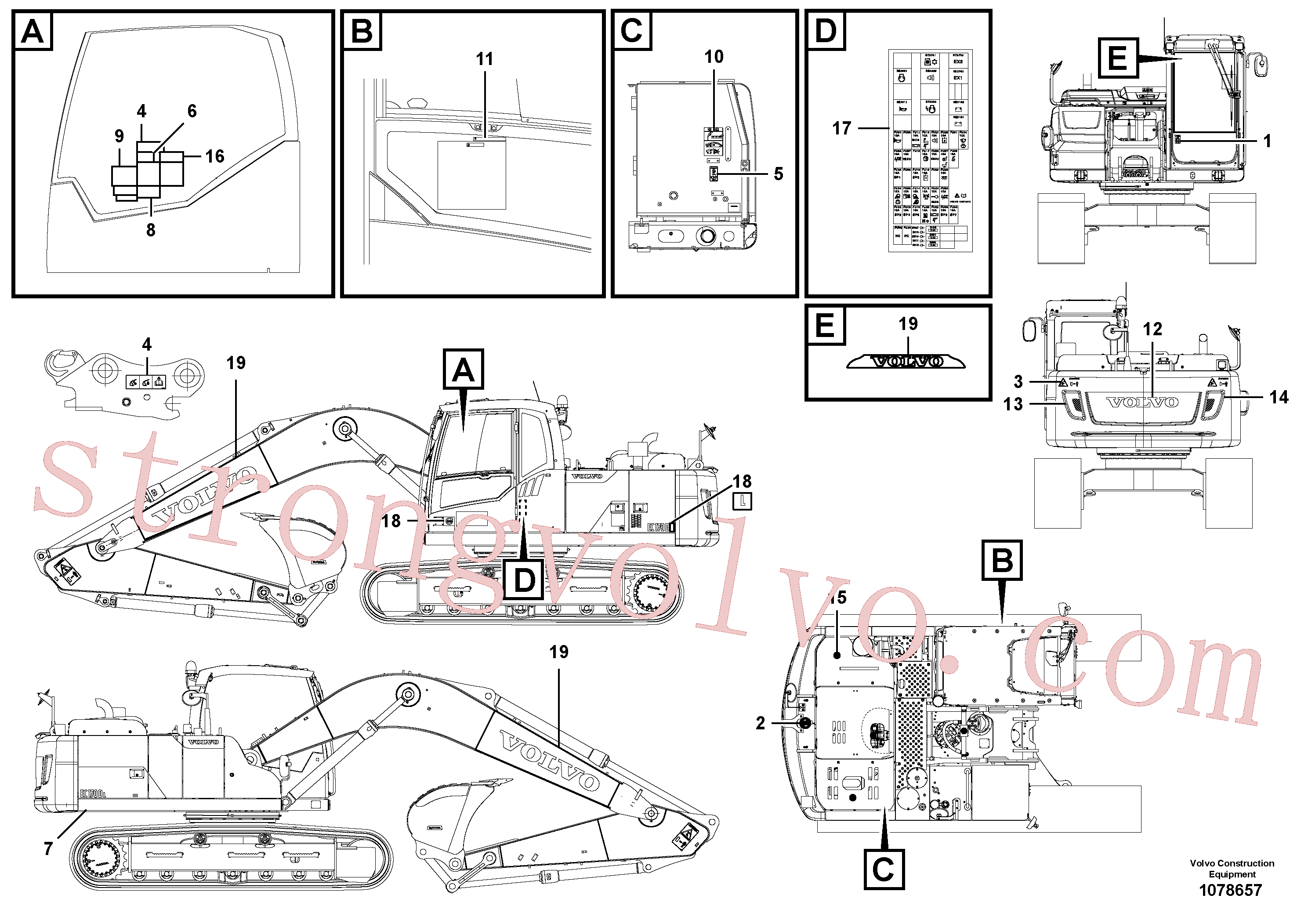 VOE14527170 Volvo Placas de sinalização e etiquetas adesivas(1078657 Montagem)
