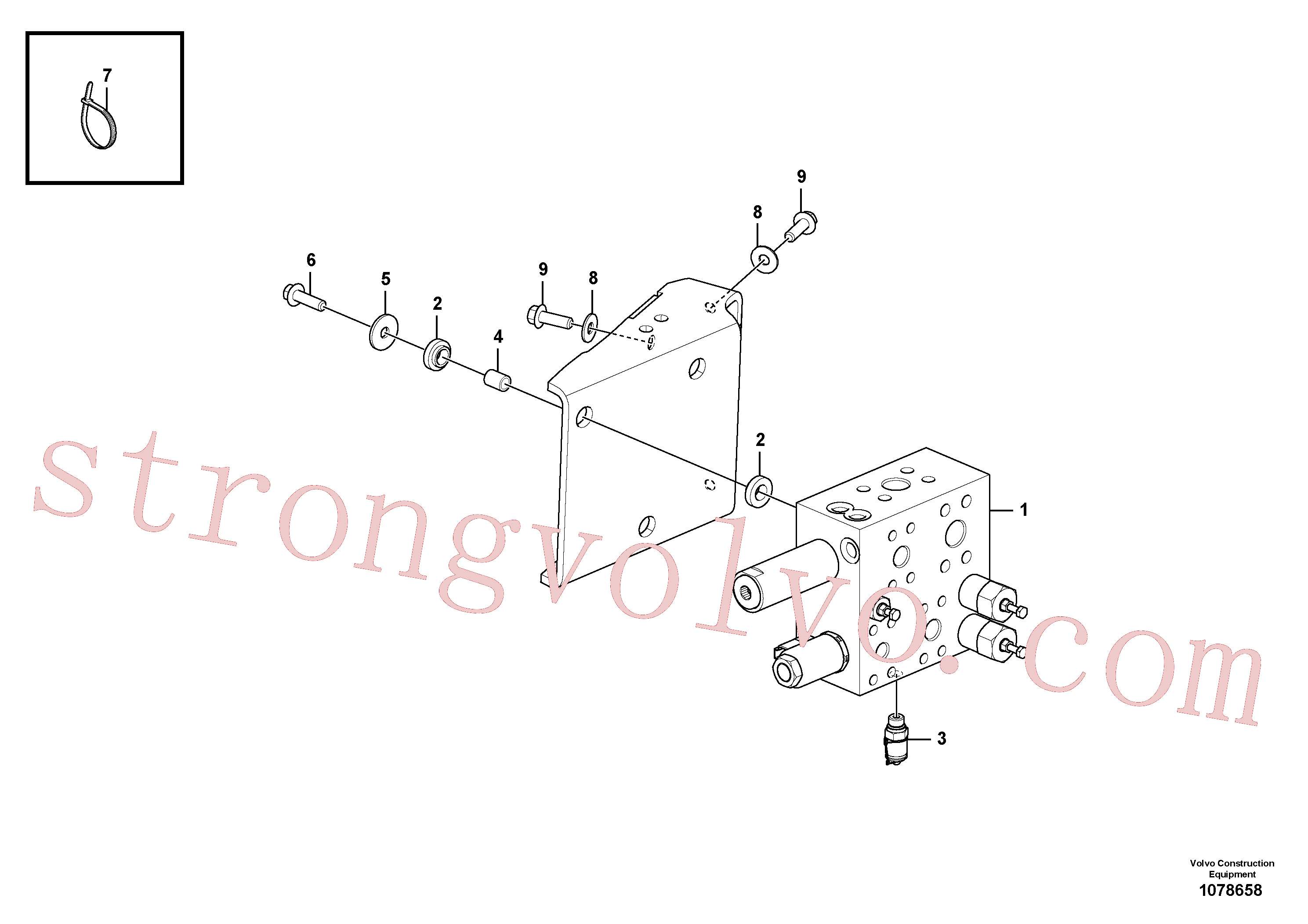 VOE11411143 Volvo Corpo da válvula com peças de montagem(1078658 Montagem)