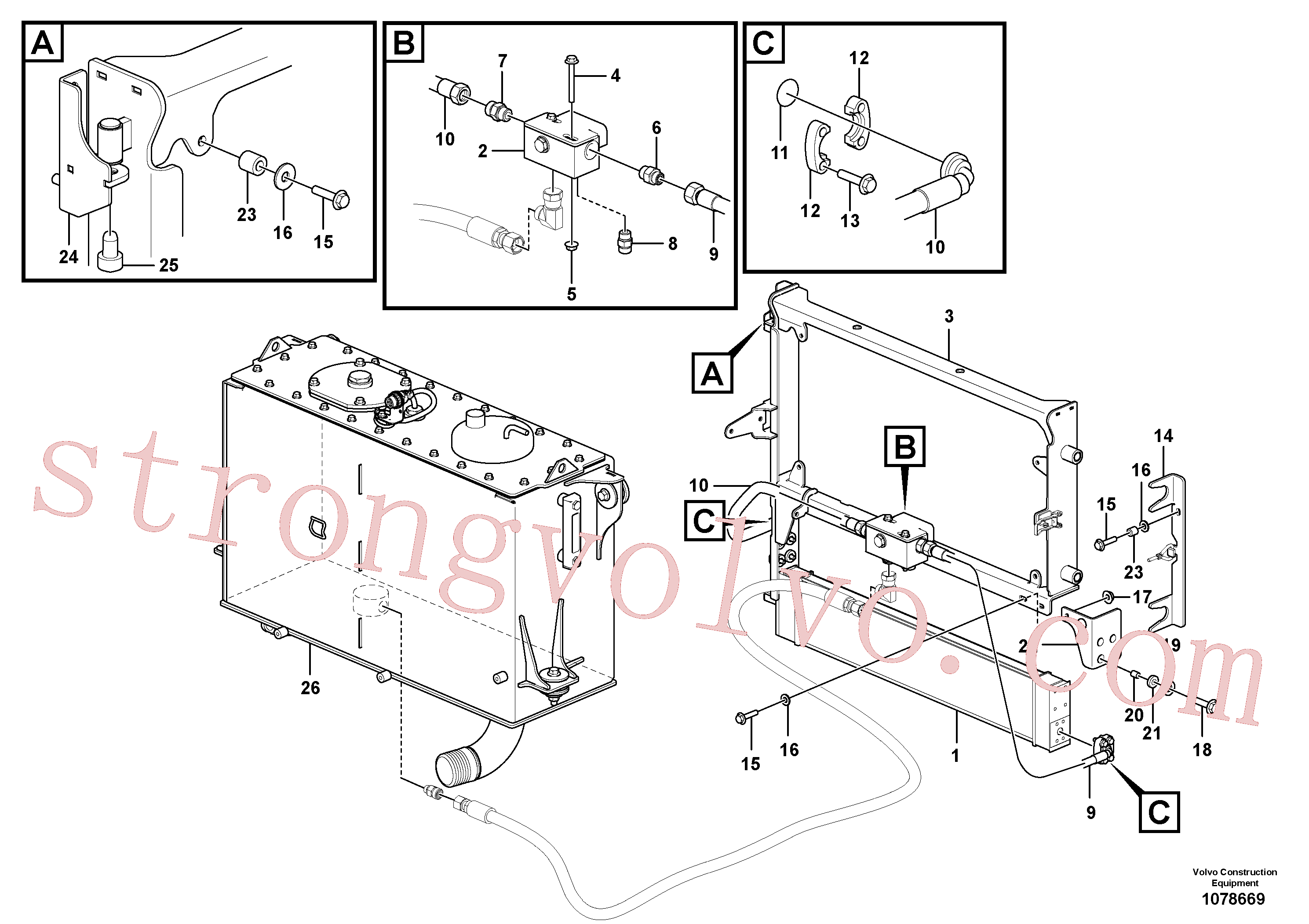 China Made VOE17207510 Mangueira completa Volvo Acessórios para escavadeira