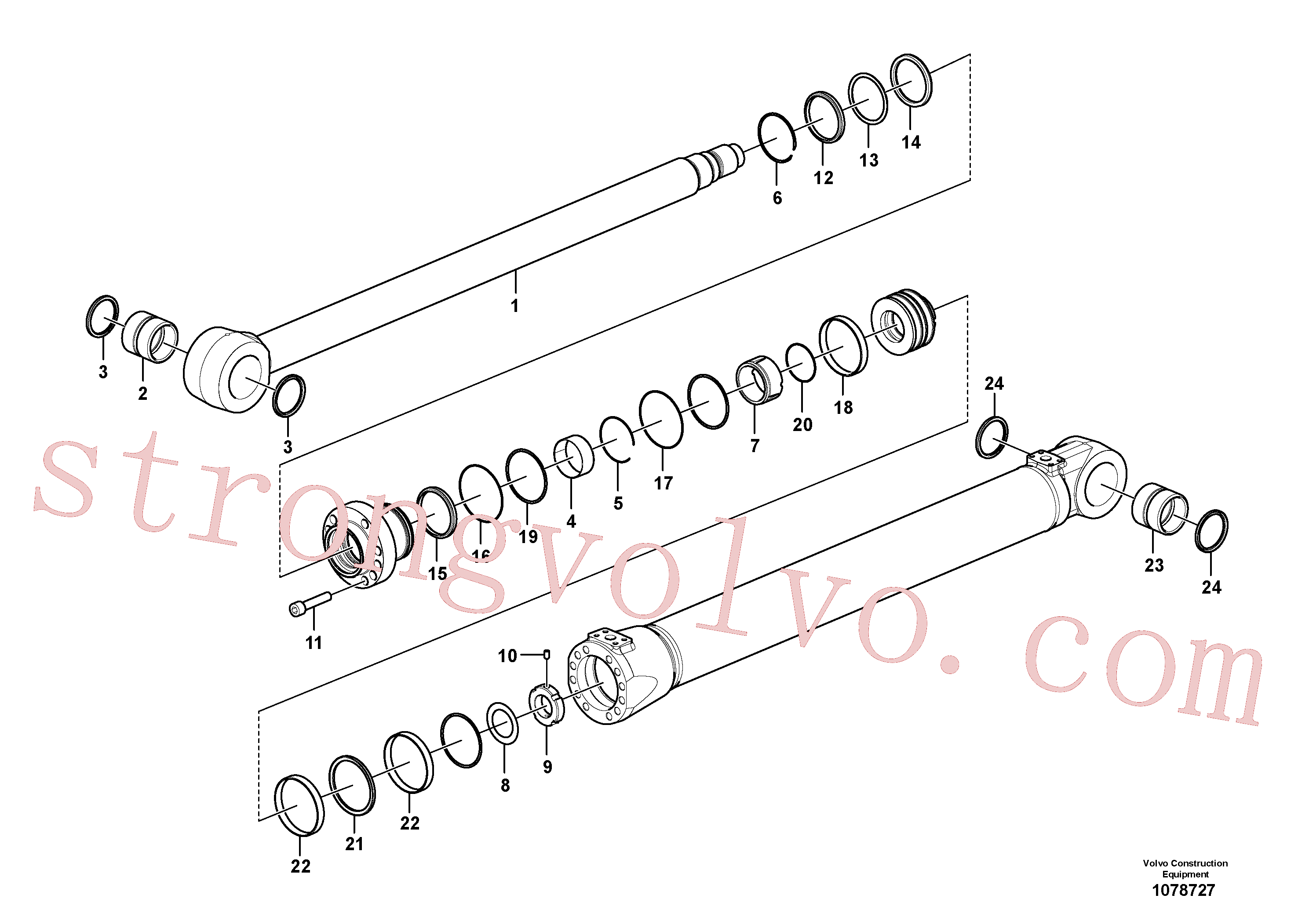 SA9567-20751 Volvo Cilindro da lança(1078727 Montagem)