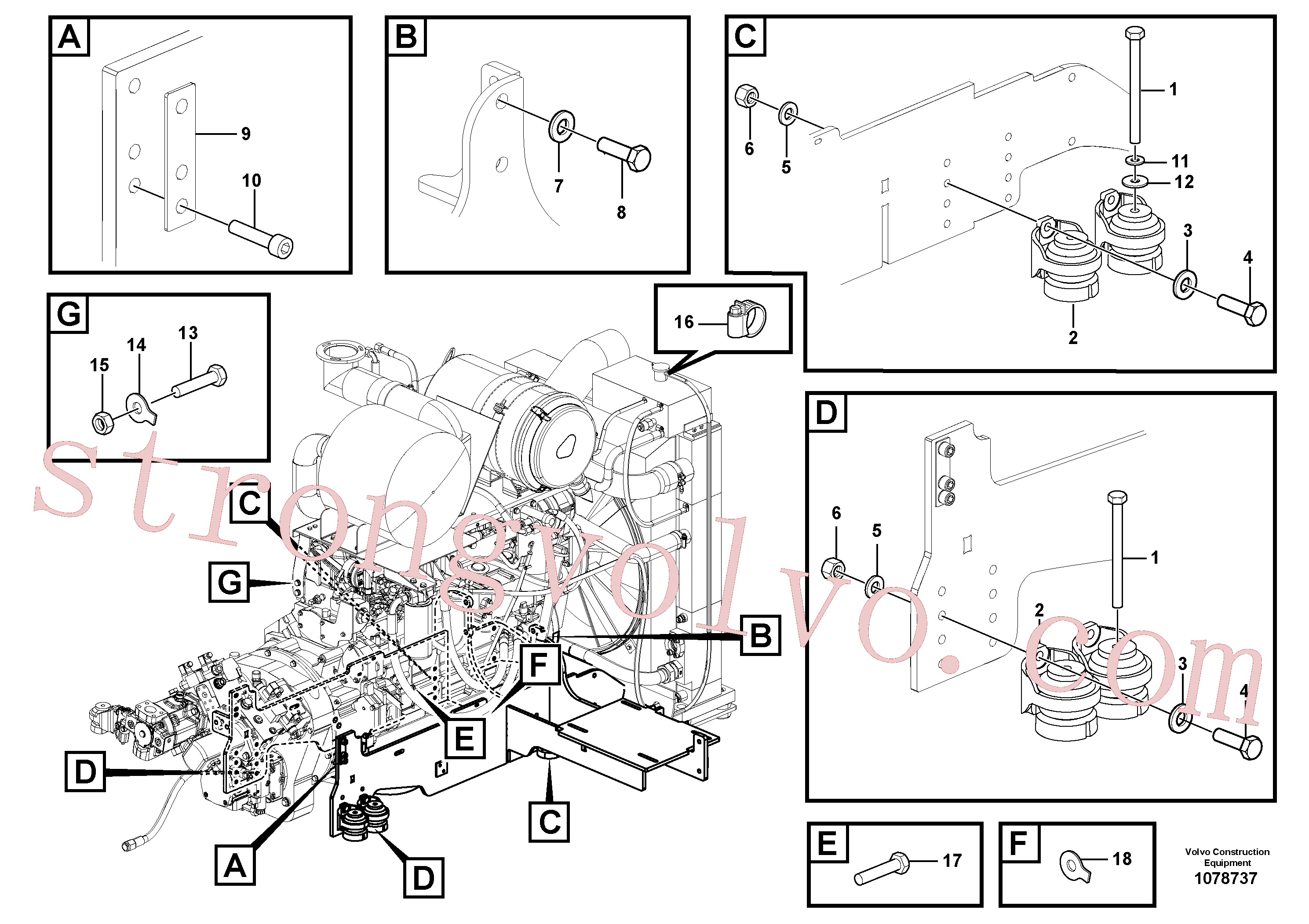 Volvo PJ4460039 Arruela simples Volvo Acessórios para escavadeira