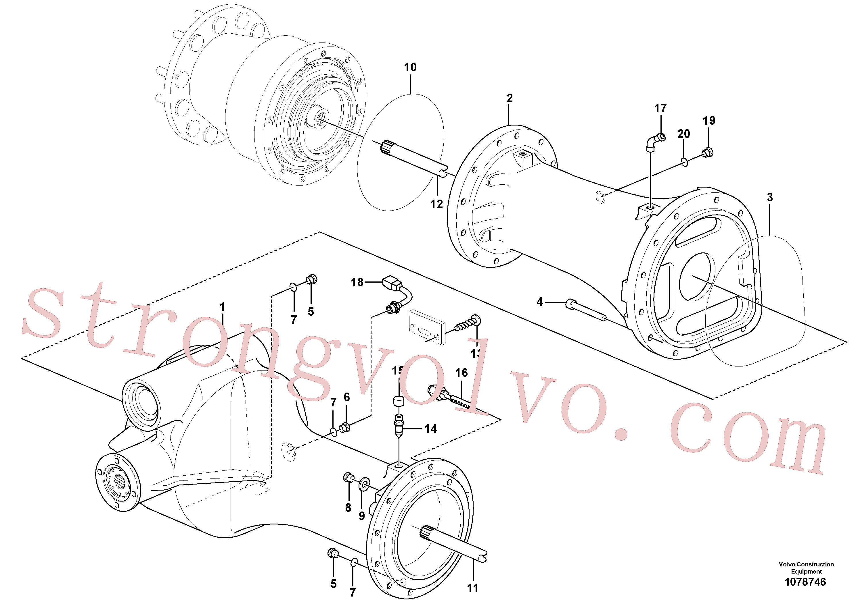 VOE56092 Volvo Eixo planetário, traseiro(1078746 Montagem)