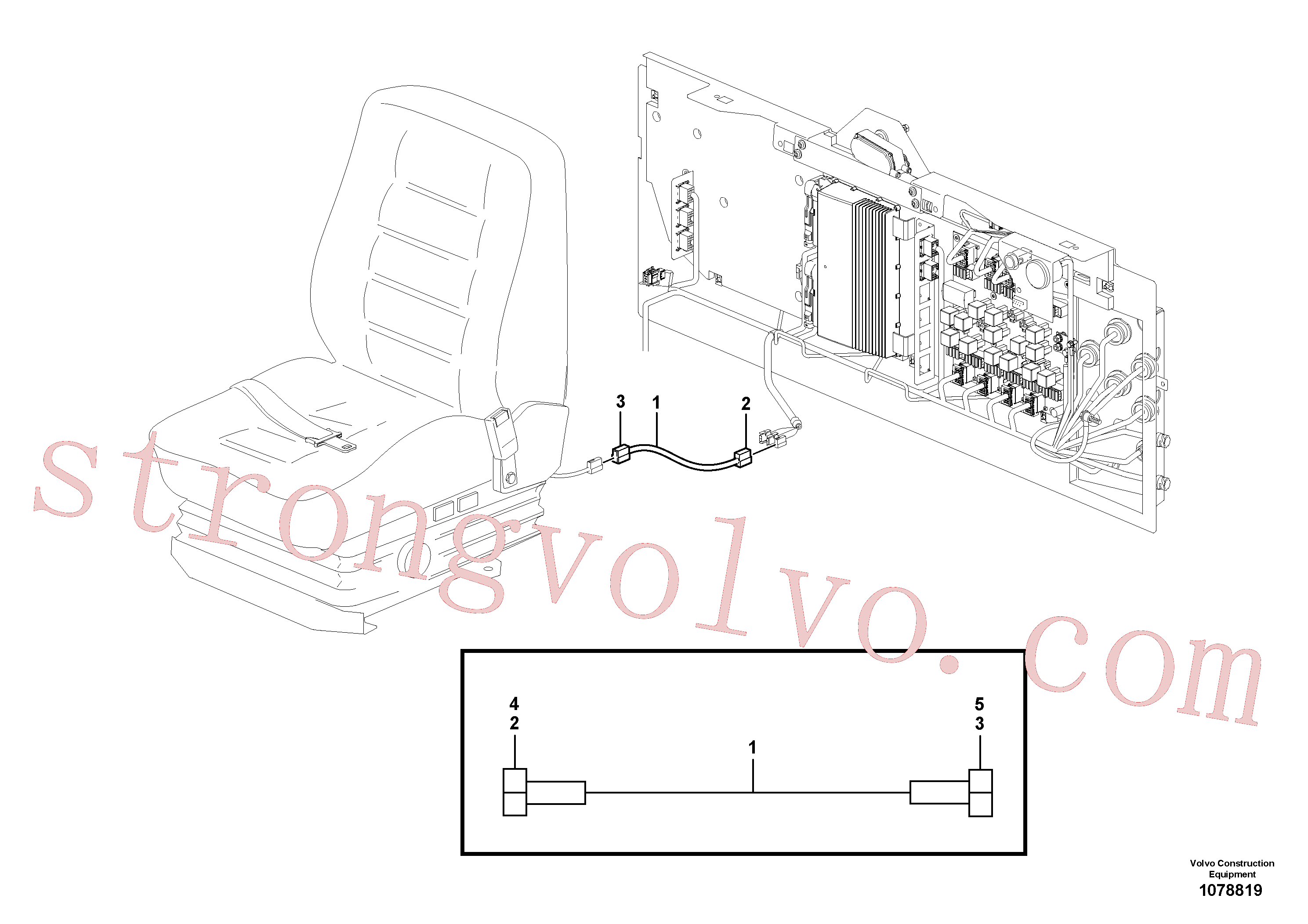 VOE14212875 Volvo Cablagem para banco do operador com aquecimento(1078819 Montagem)