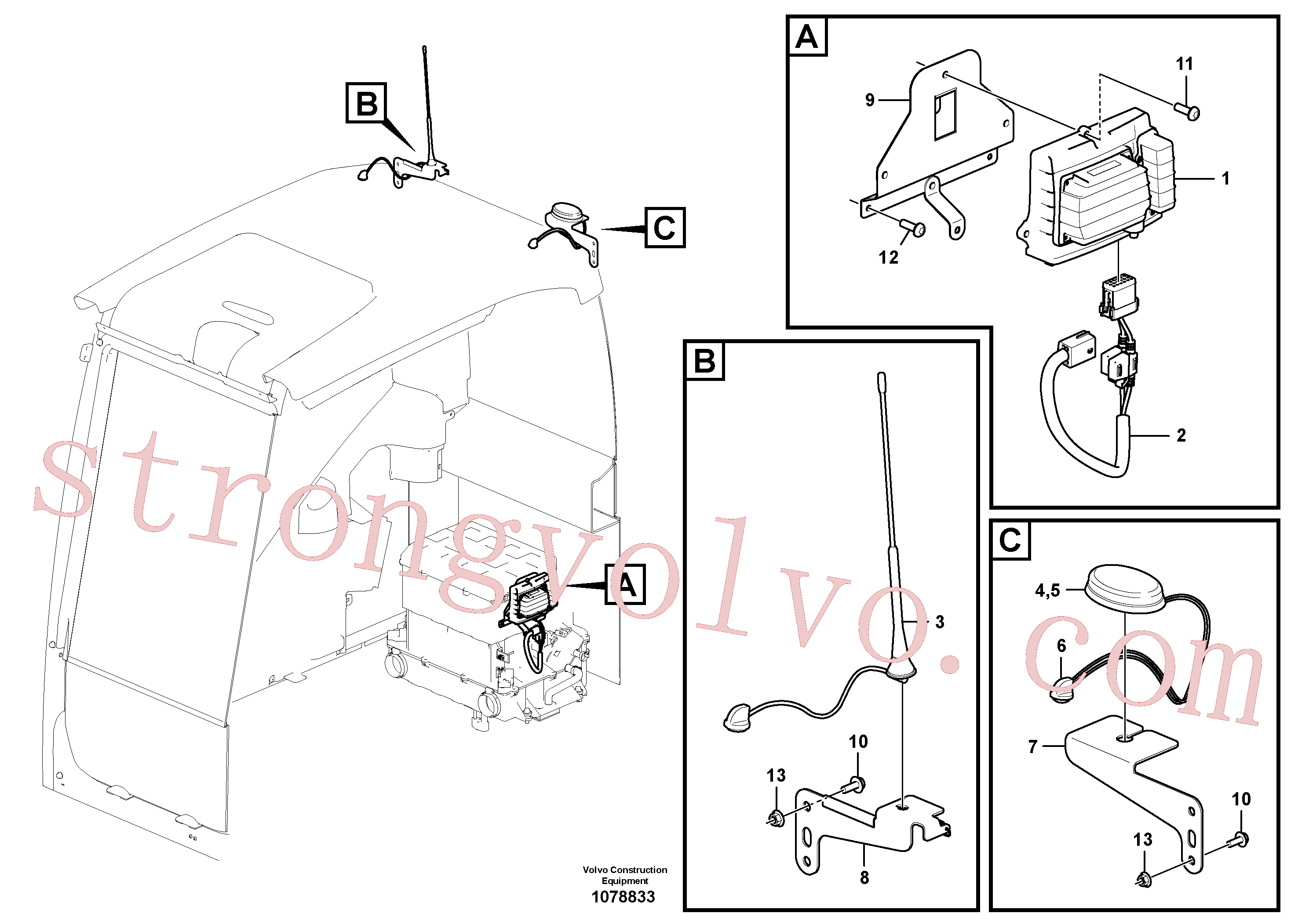 Volvo Acessórios para escavadeira VOE60113080 Parafuso flangeado Acessórios