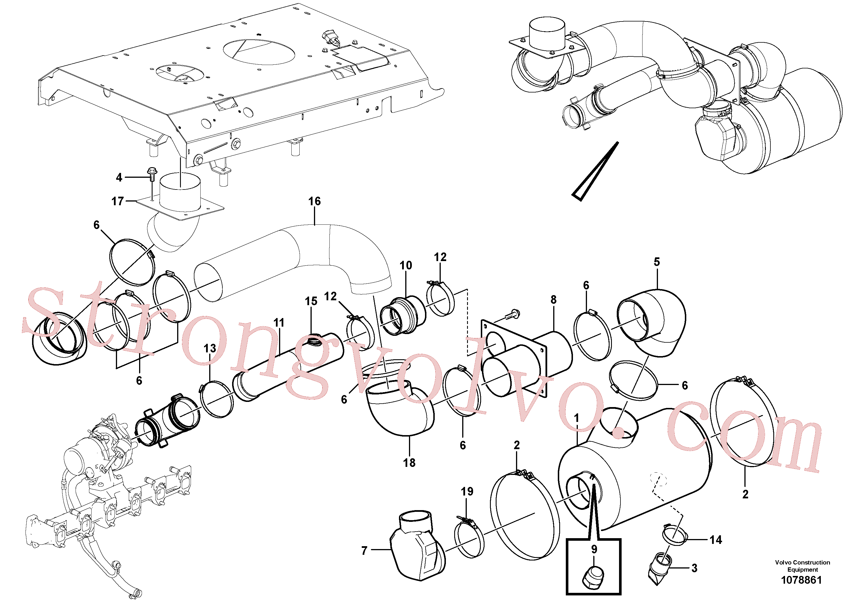VOE984998 Volvo Purificador de ar(1078861 Montagem)
