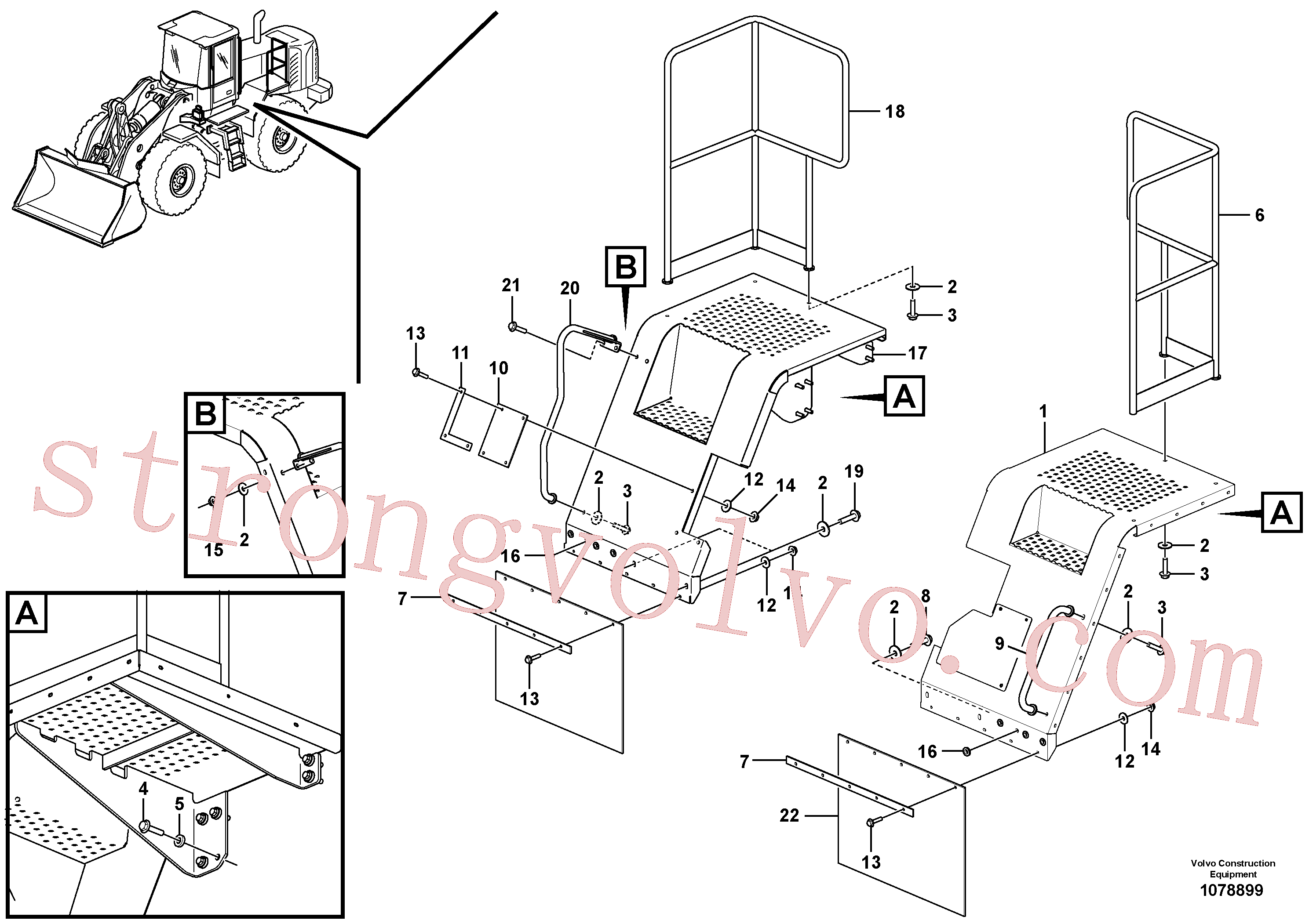 China Made VOE60113112 Parafuso flangeado Volvo Acessórios para escavadeira