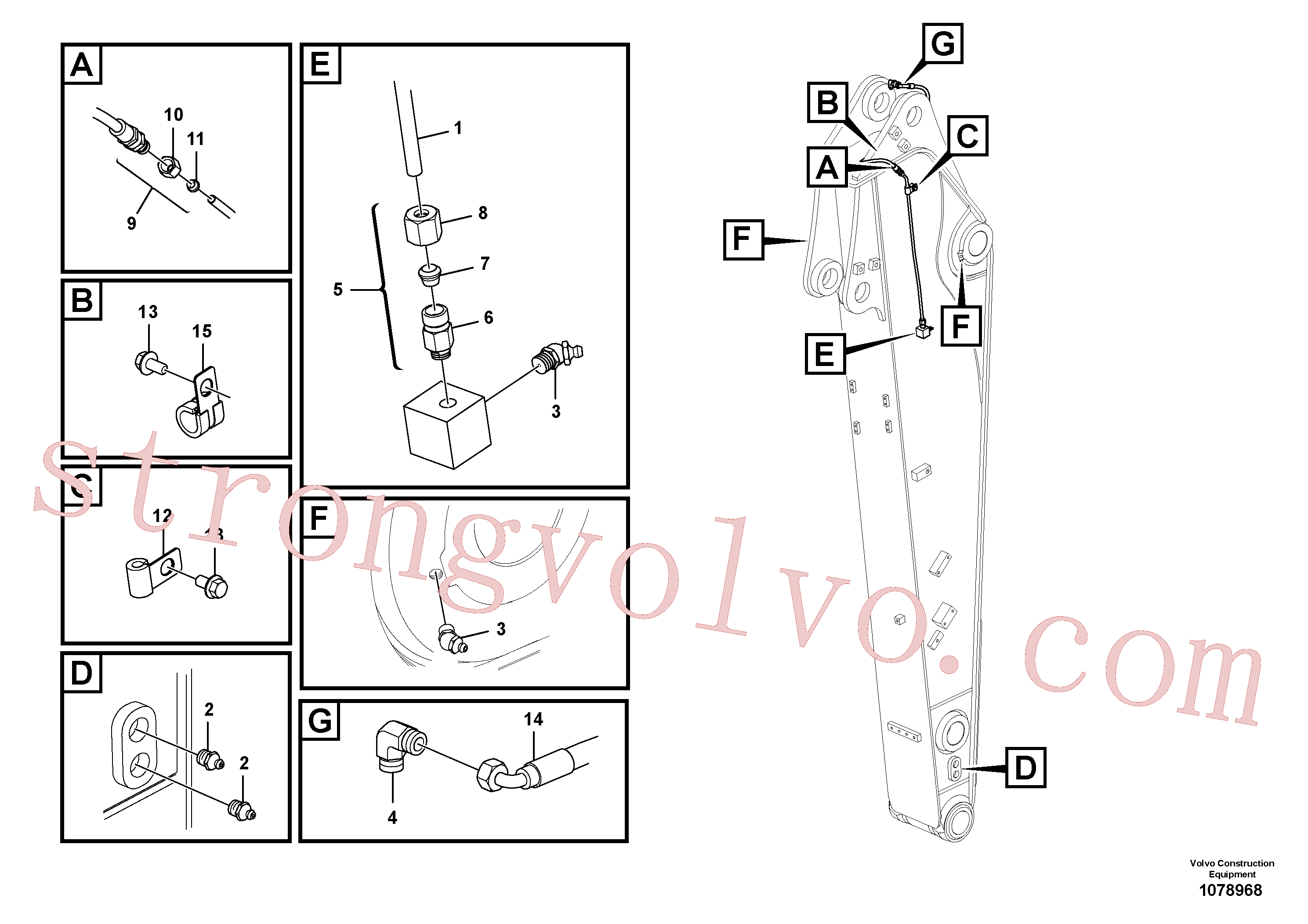 VOE14547515 Volvo Tubagem de massa(1078968 Montagem)