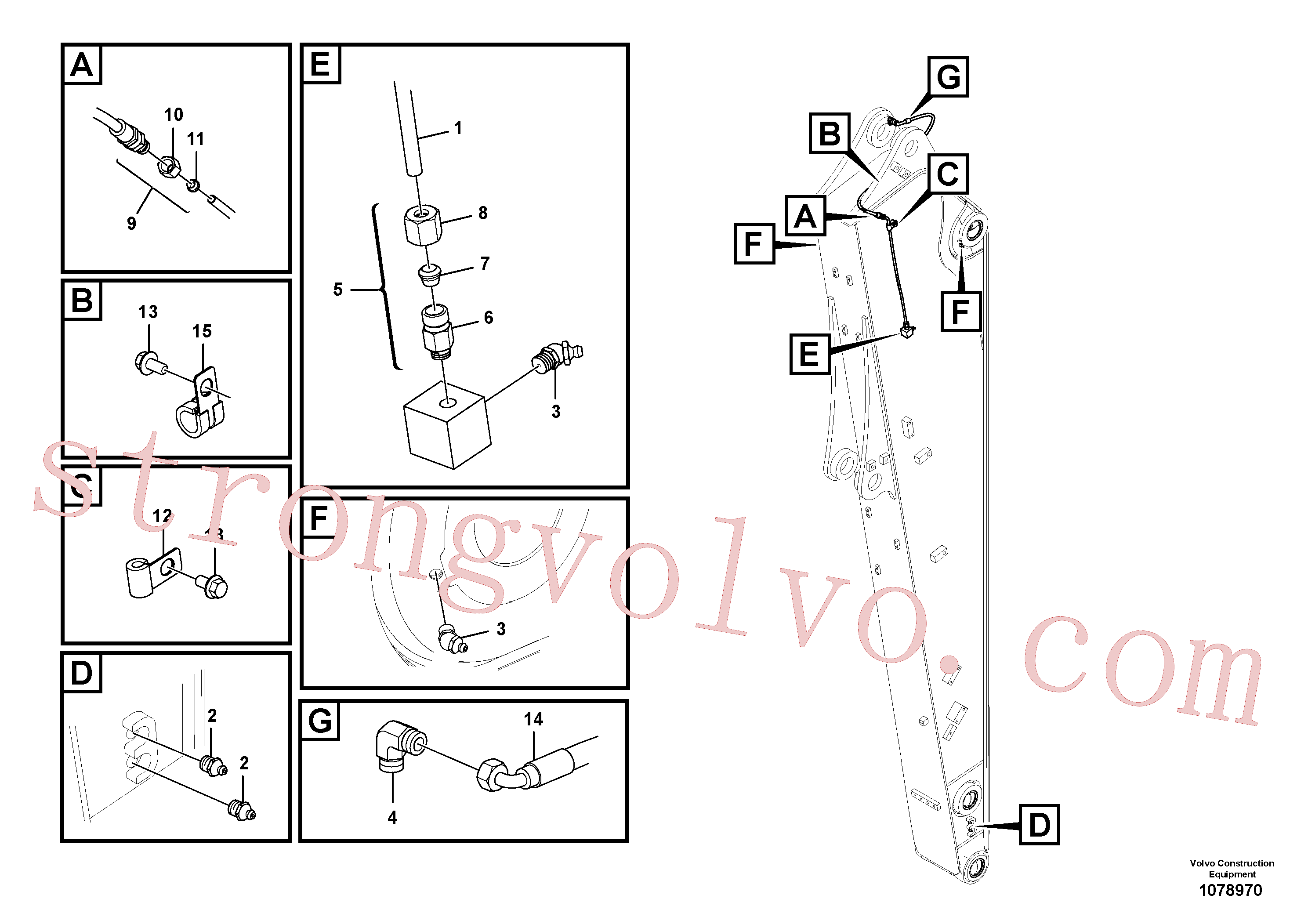 VOE14552008 Tubo Volvo escavadeira