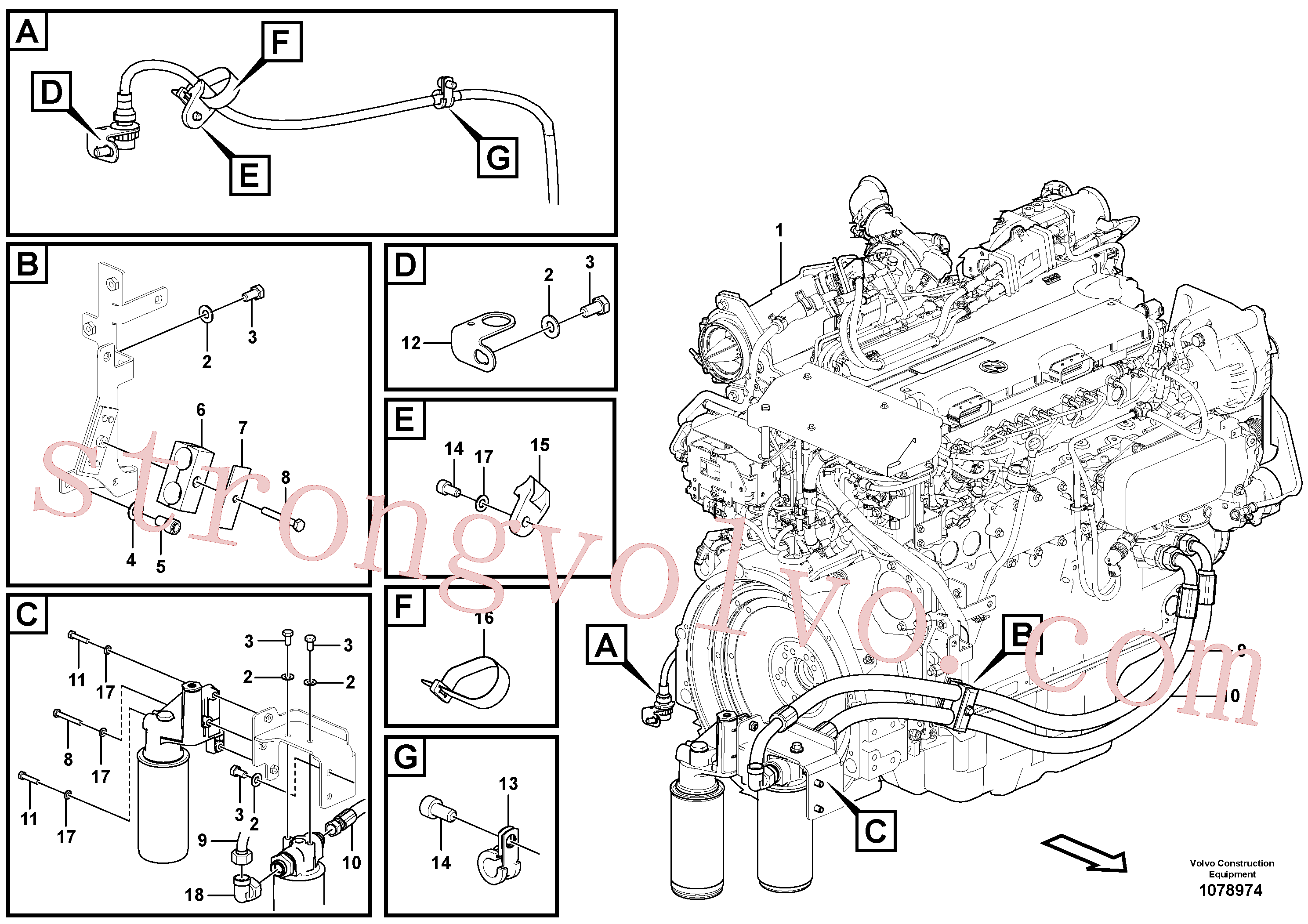 Atacado VOE997426 Parafuso sextavado Volvo escavadeira