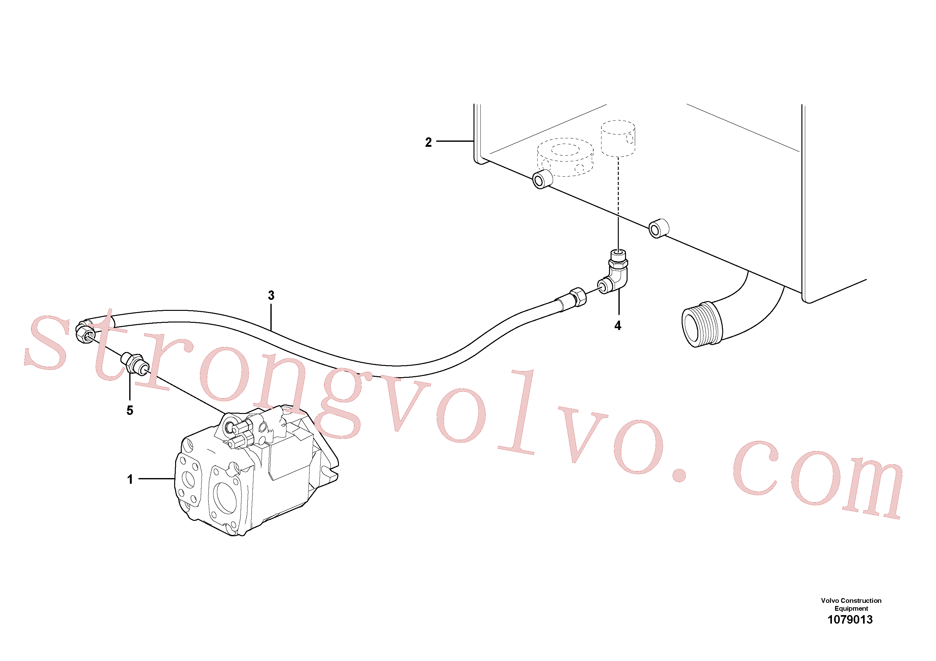 VOE11172711 Volvo Linha de purga do óleo, bomba(1079013 Montagem)