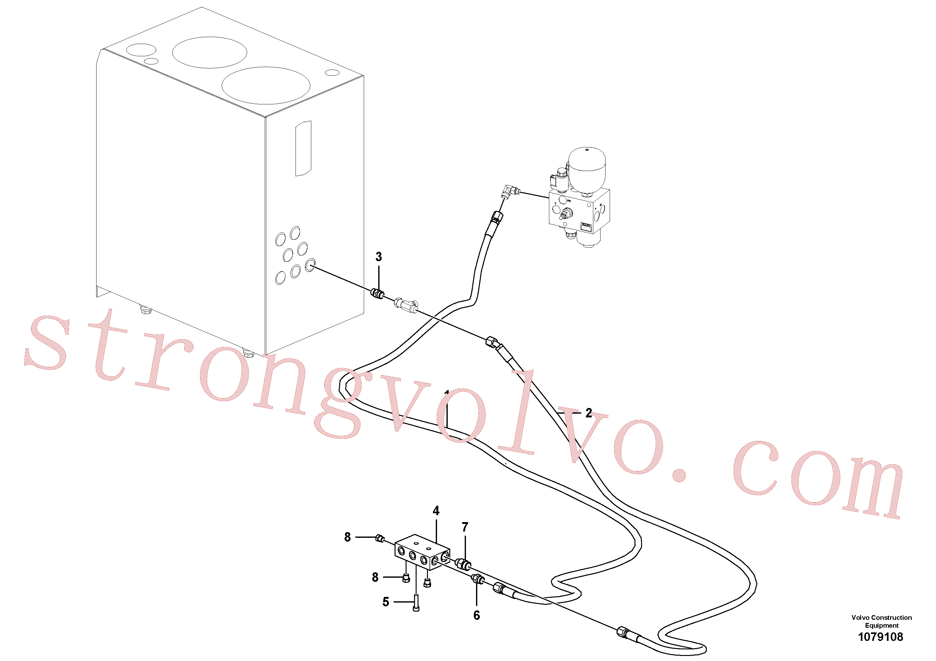 China Made VOE937603 Mangueira completa Volvo Acessórios para escavadeira