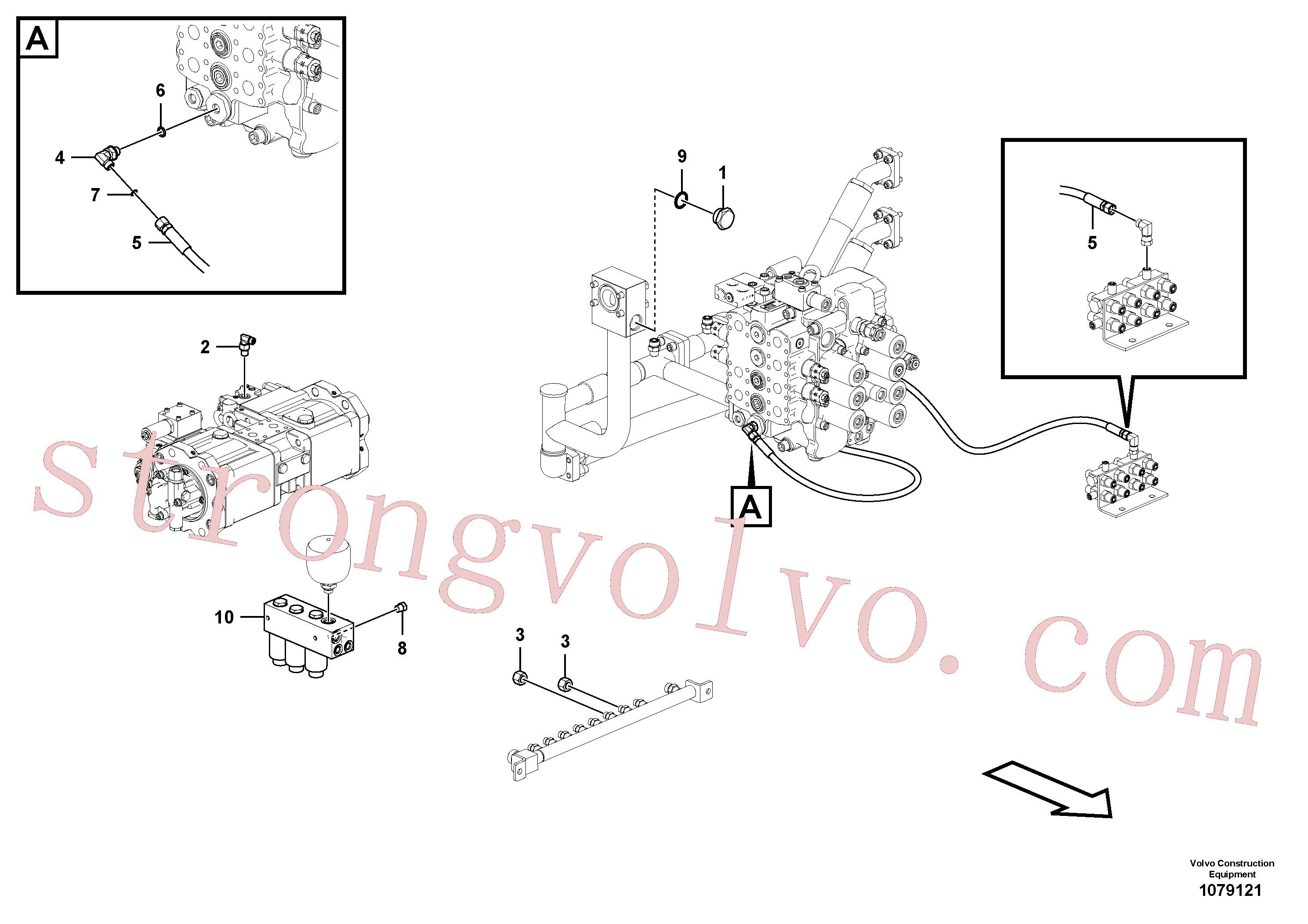 VOE936838 Volvo Sistema servomotor, martelo e corte(1079121 Montagem)