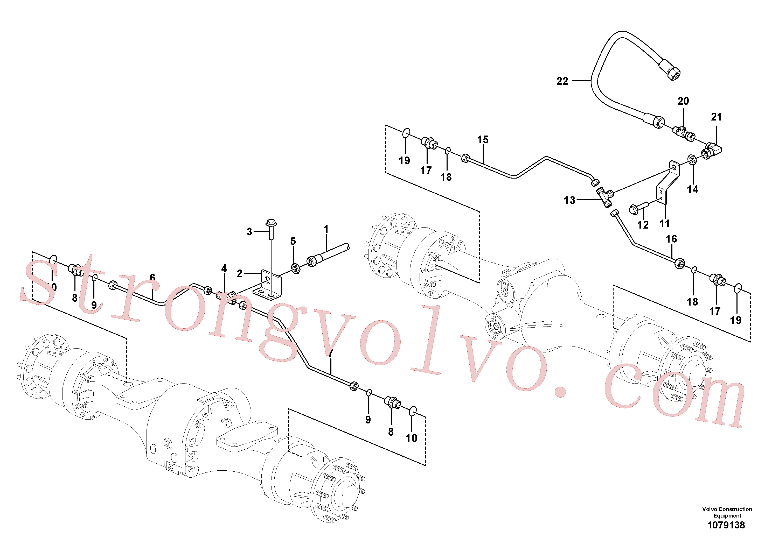 VOE11148957 Volvo Tubos de travão, eixos dianteiro e traseiro(1079138 Montagem)