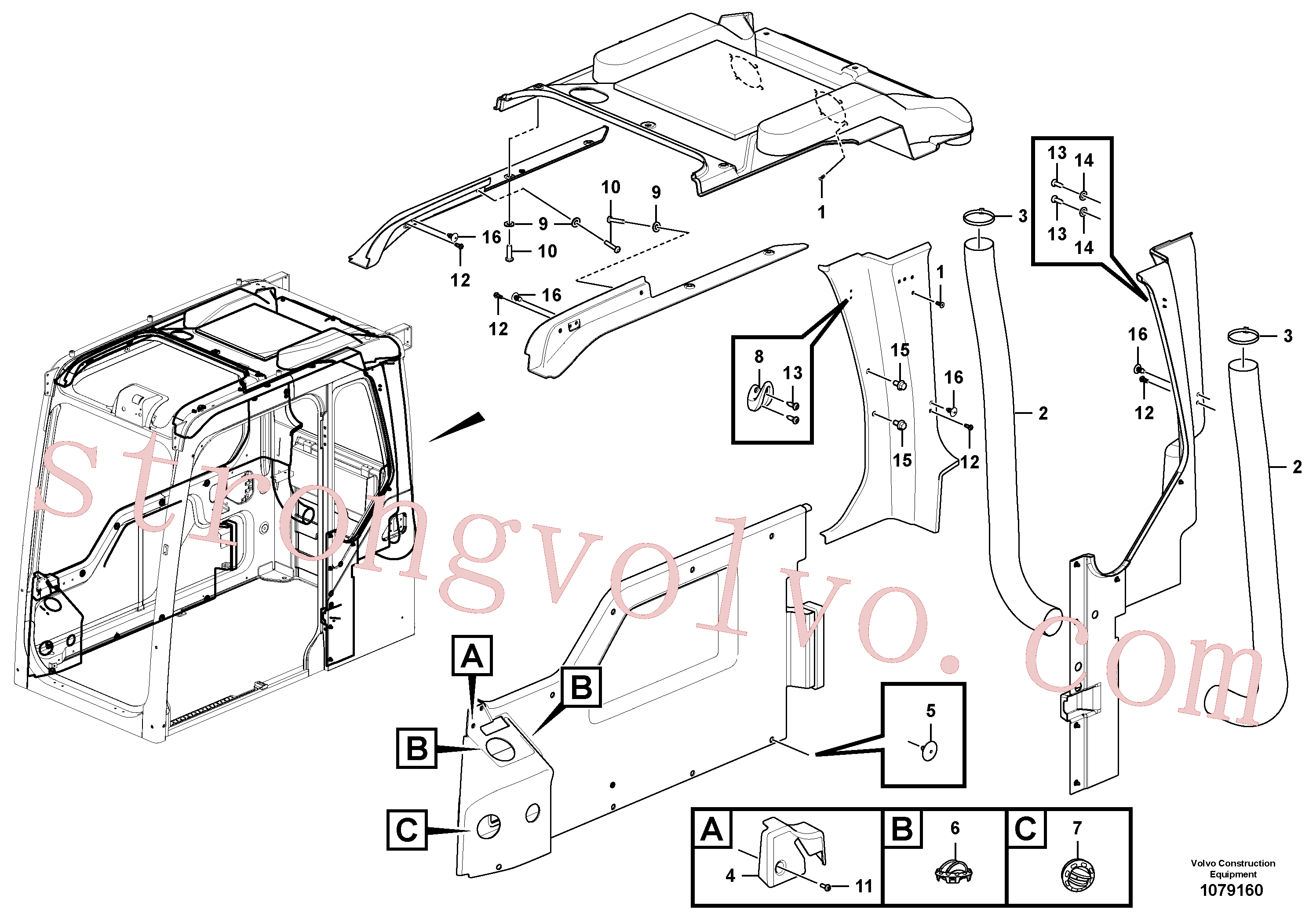 SA9314-02360 Volvo Componentes internos(1079160 Montagem)