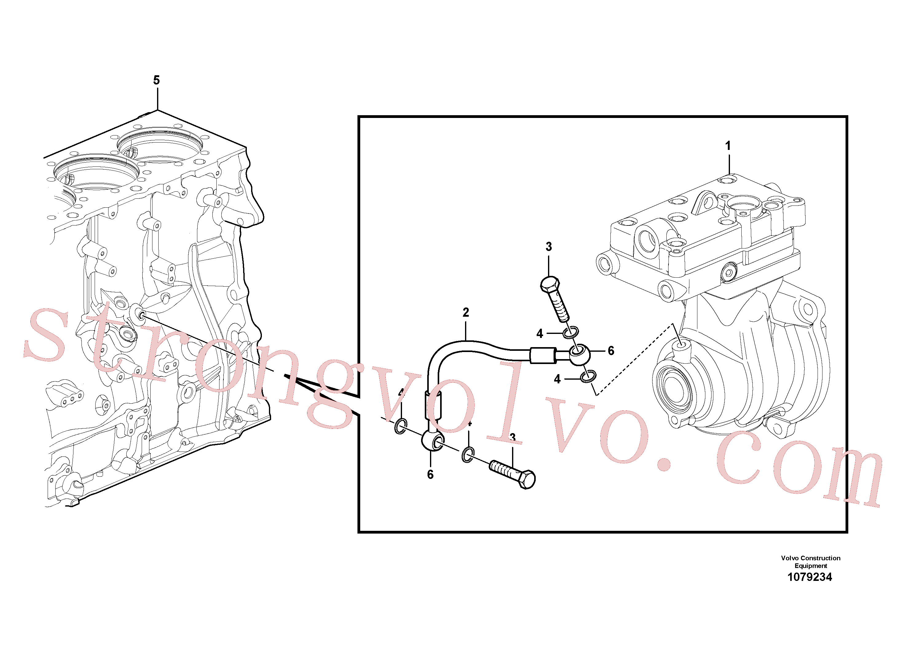 VOE968178 Volvo Sistema de lubrificação, compressor(1079234 Montagem)
