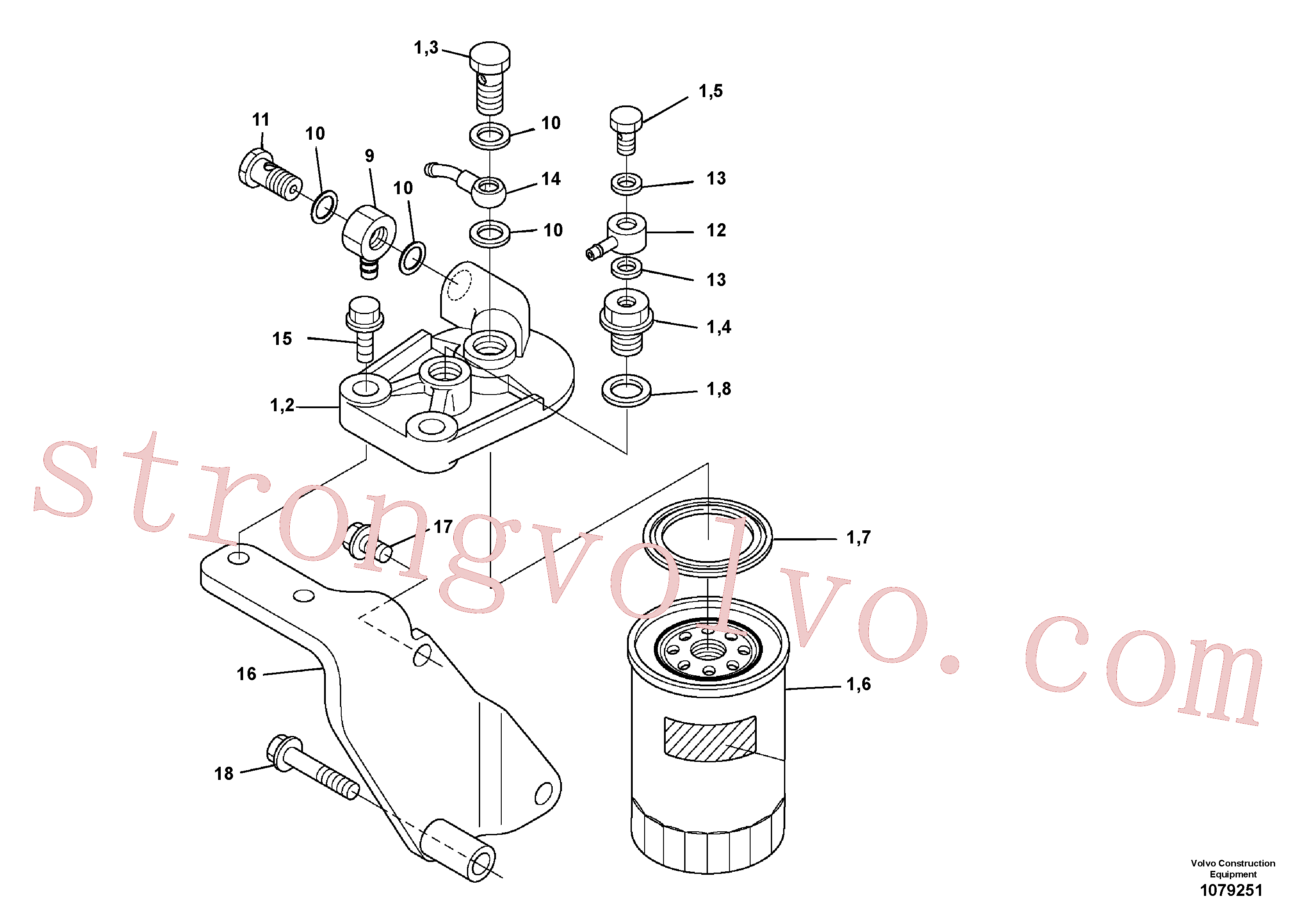 VOE17246027 Volvo Filtro de óleo(1079251 Montagem)