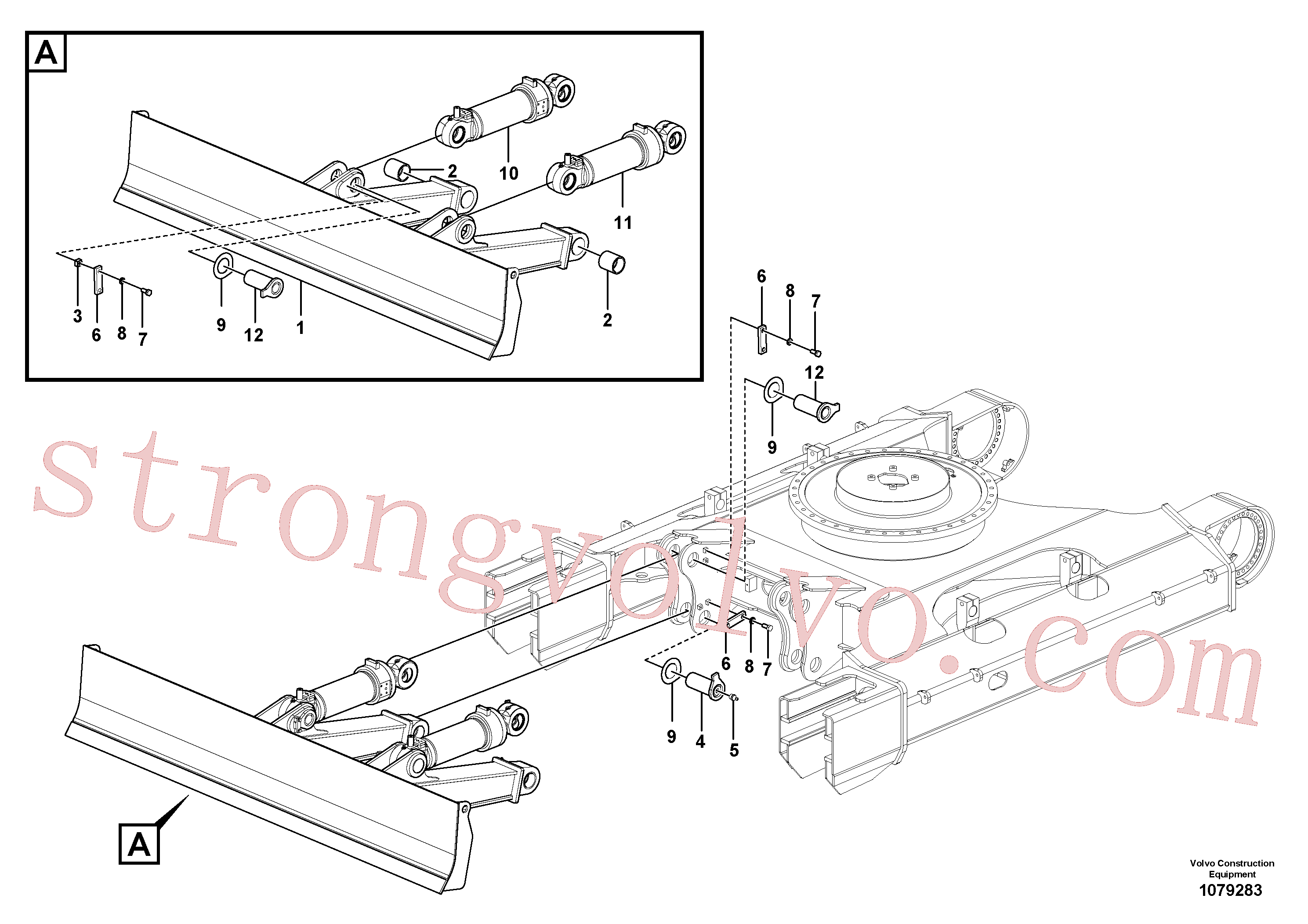 VOE14514388 Volvo Lâmina niveladora(1079283 Montagem)
