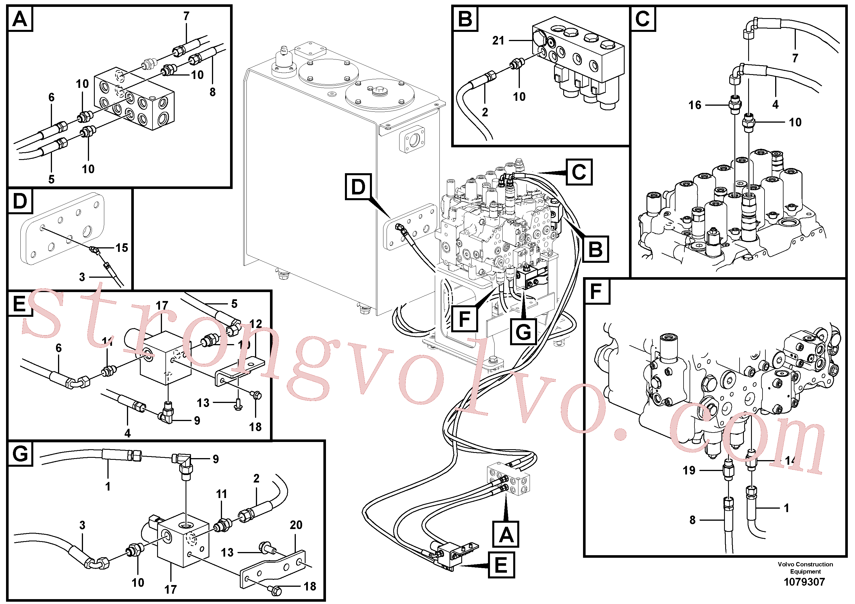 VOE14553484 Volvo Sistema servomotor, martelo e corte(1079307 Montagem)