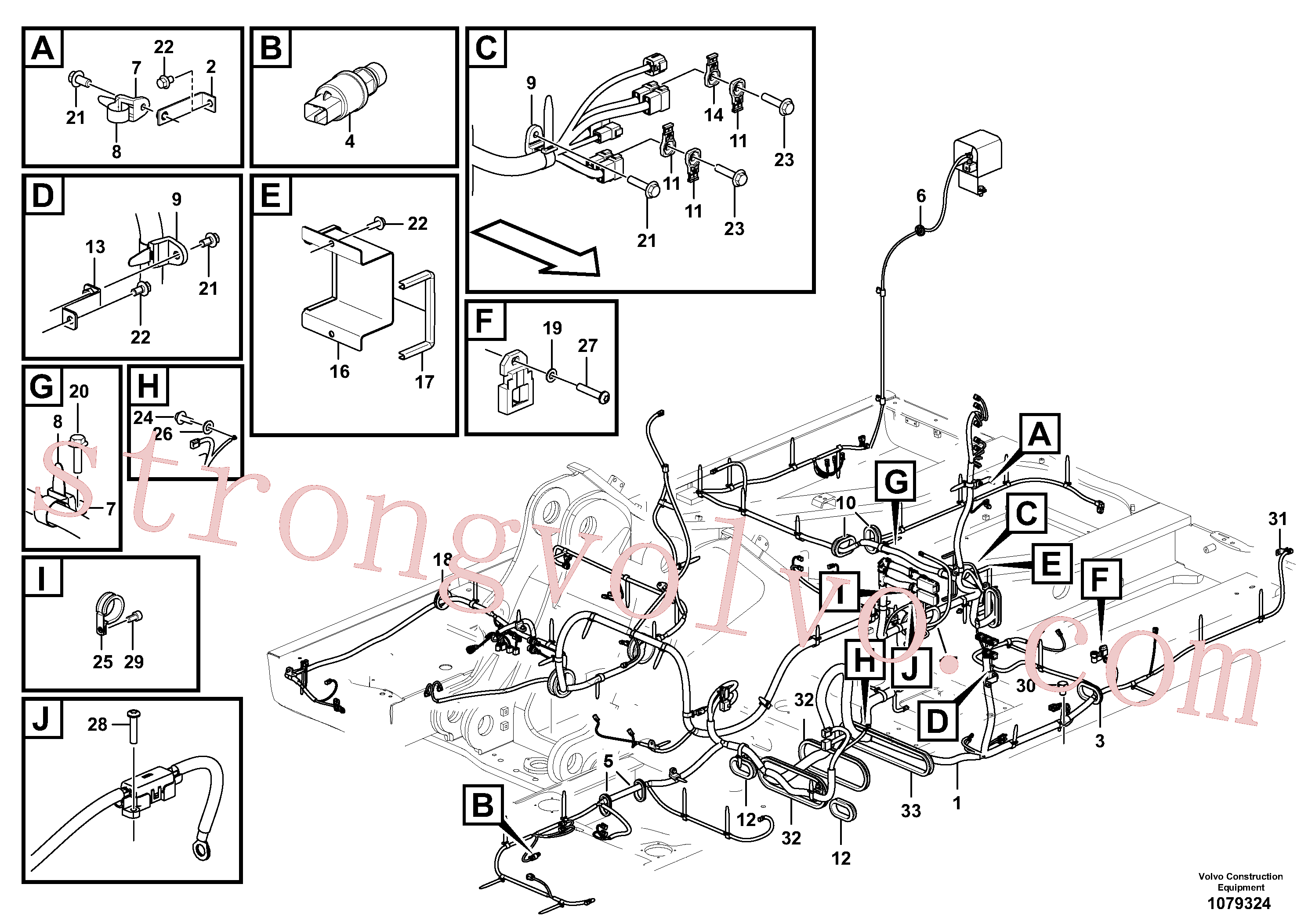 VOE9751-17008 Volvo Cablagem principal(1079324 Montagem)