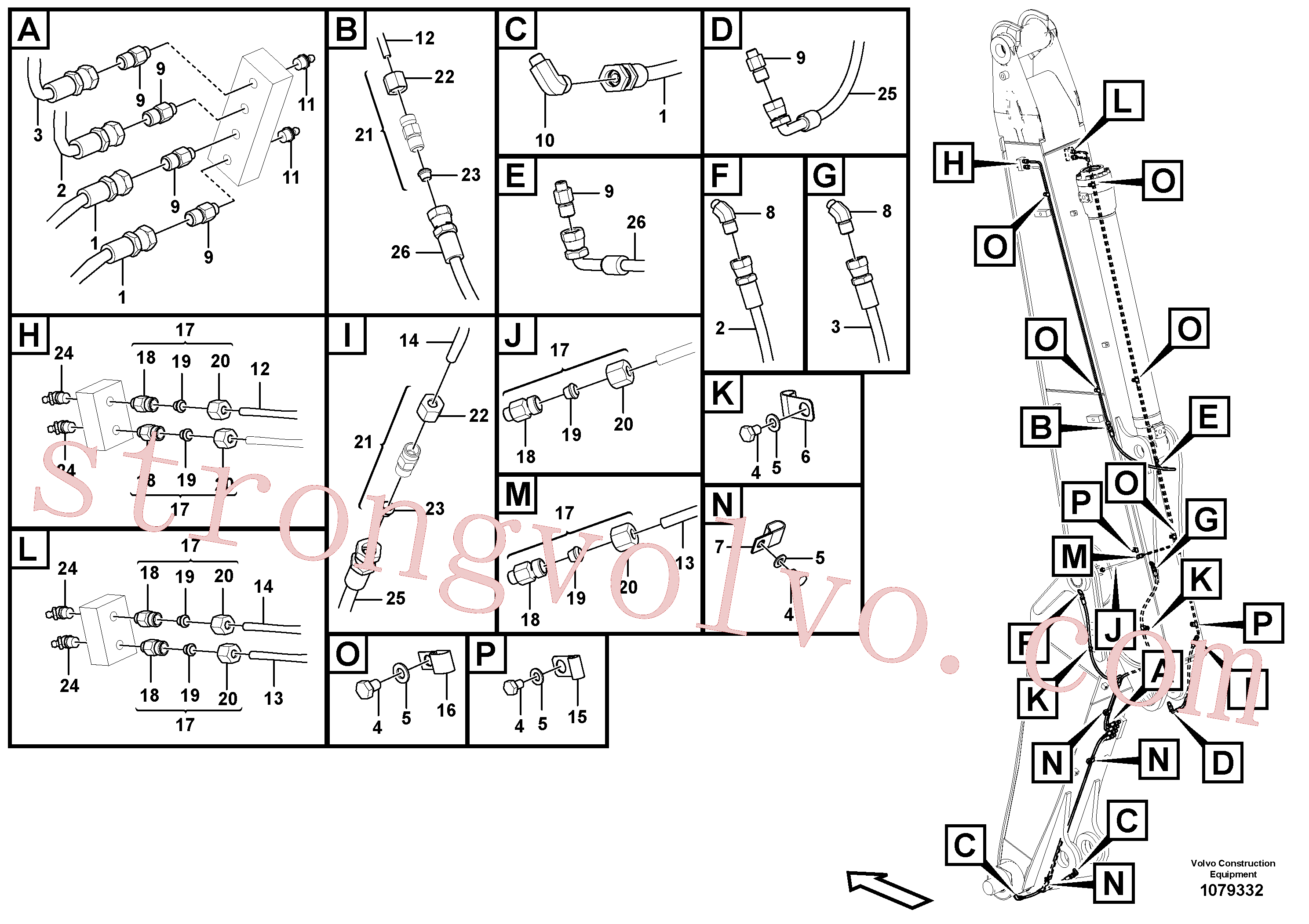 VOE14880654 Volvo Tubagem de massa(1079332 Montagem)