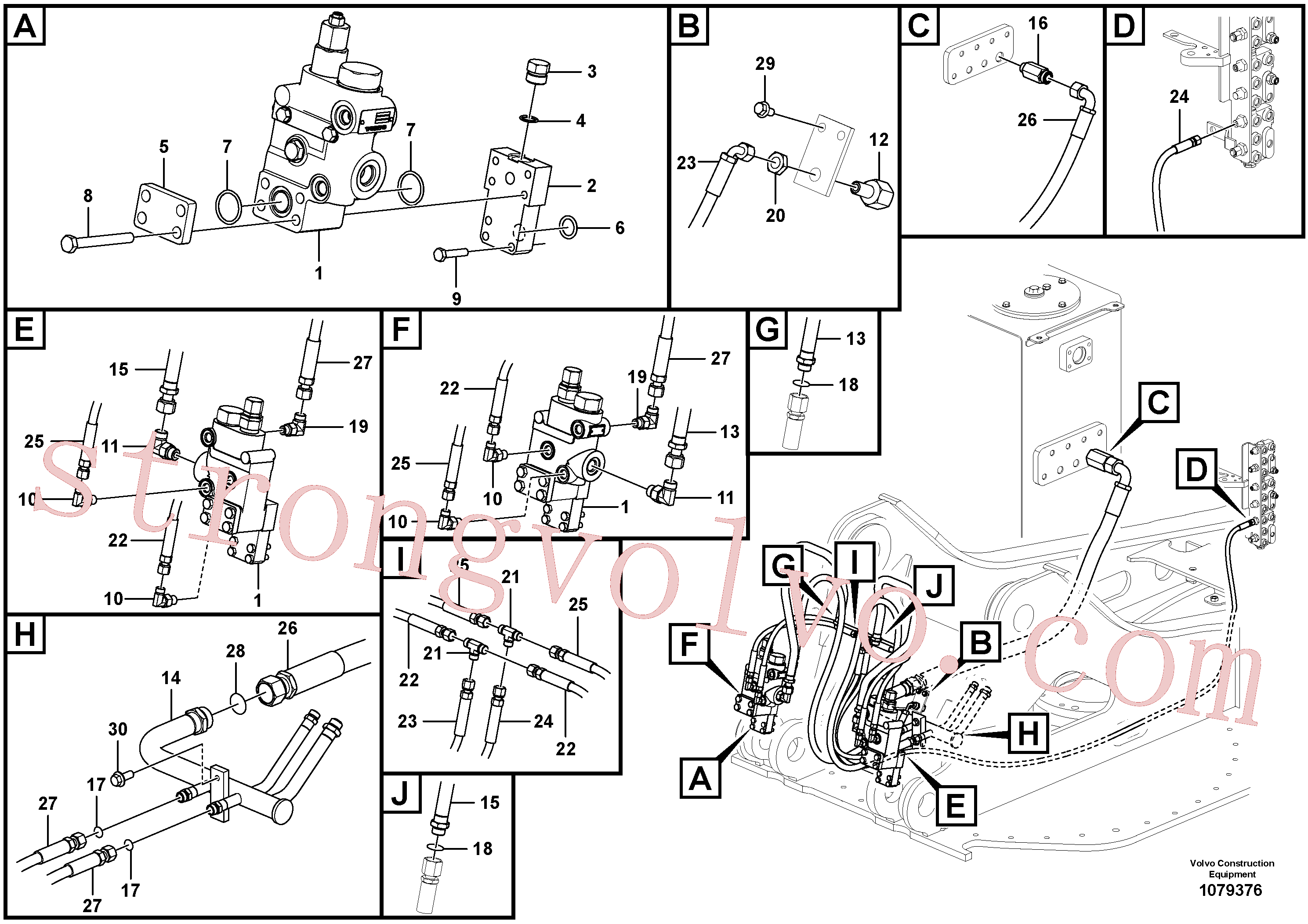VOE14609868 Válvula controle Volvo escavadeira
