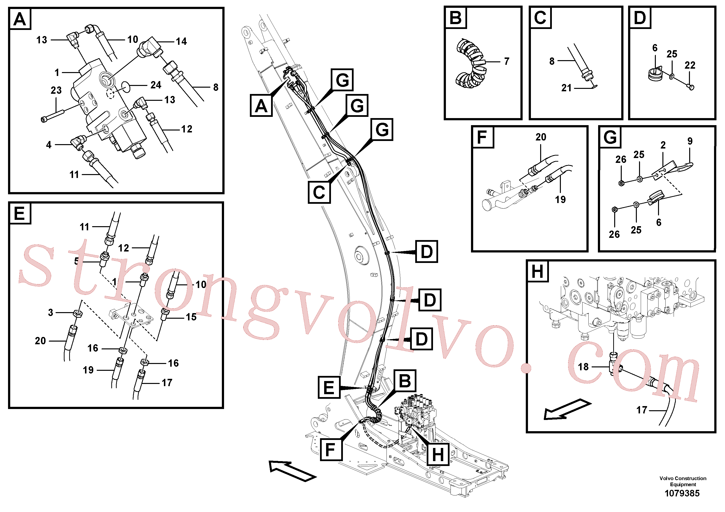 VOE15014453 Volvo Hidráulica de serviço, ruptura do braço de afundamento(1079385 Montagem)