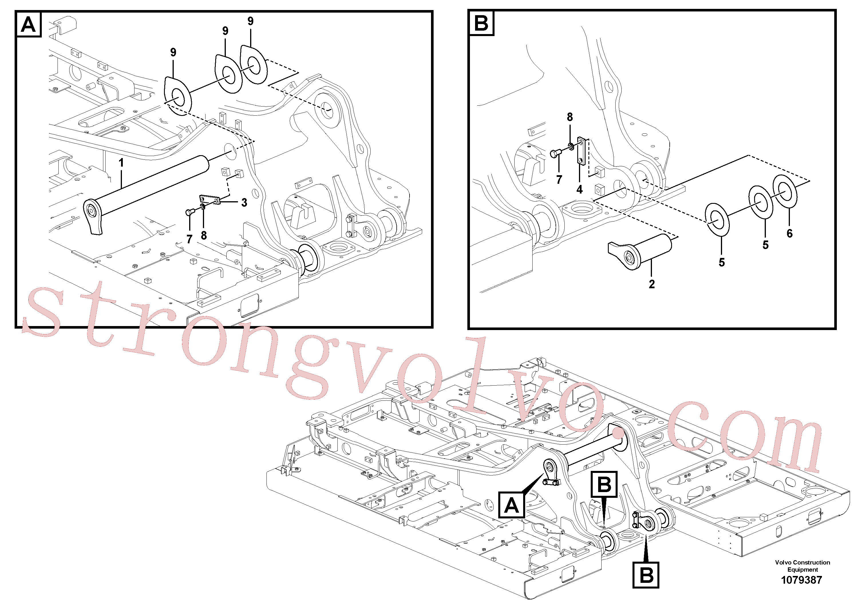 VOE14553469 Volvo Tirantes para a lança(1079387 Montagem)