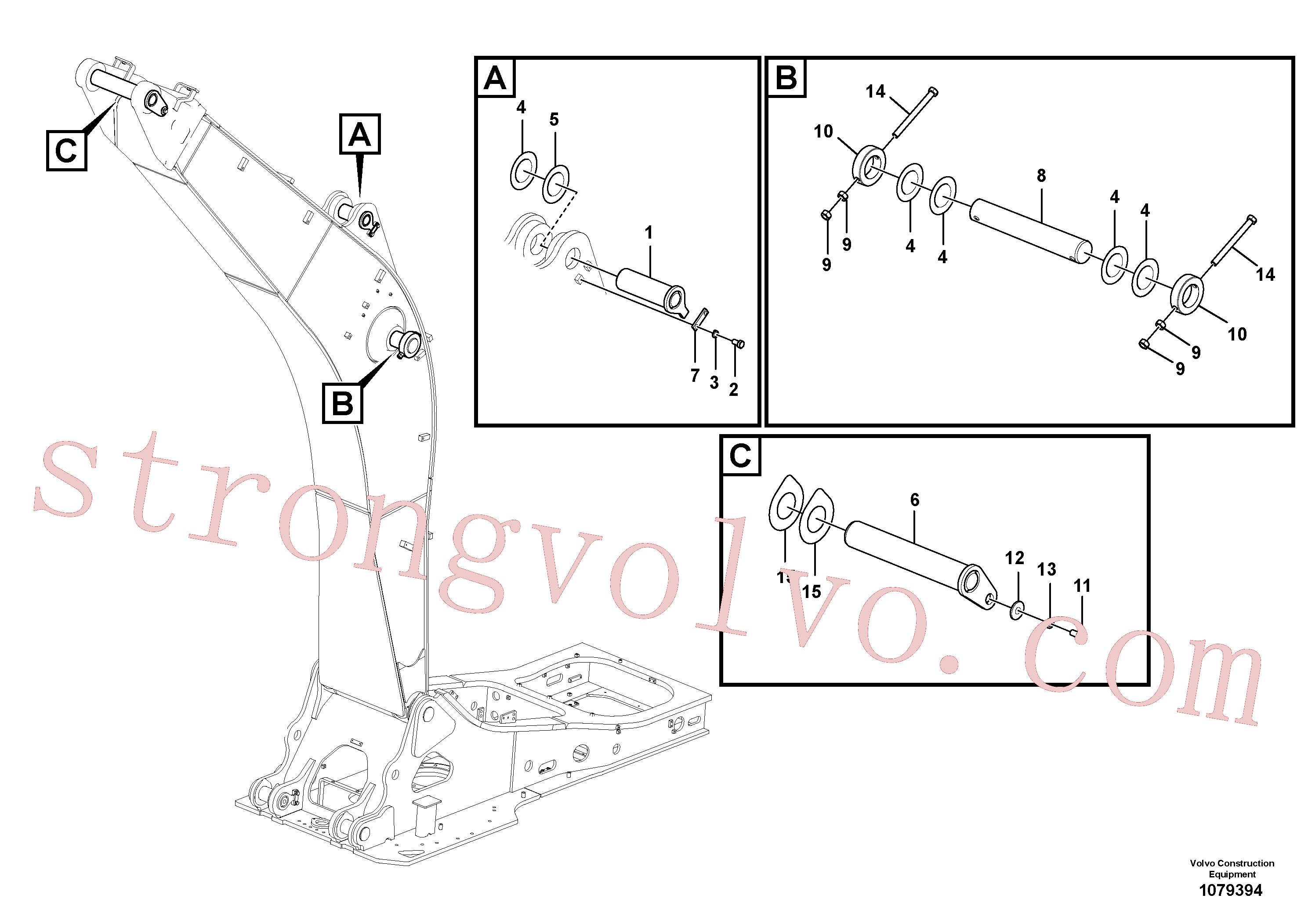 VOE14510442 Volvo Tirantes para a lança(1079394 Montagem)