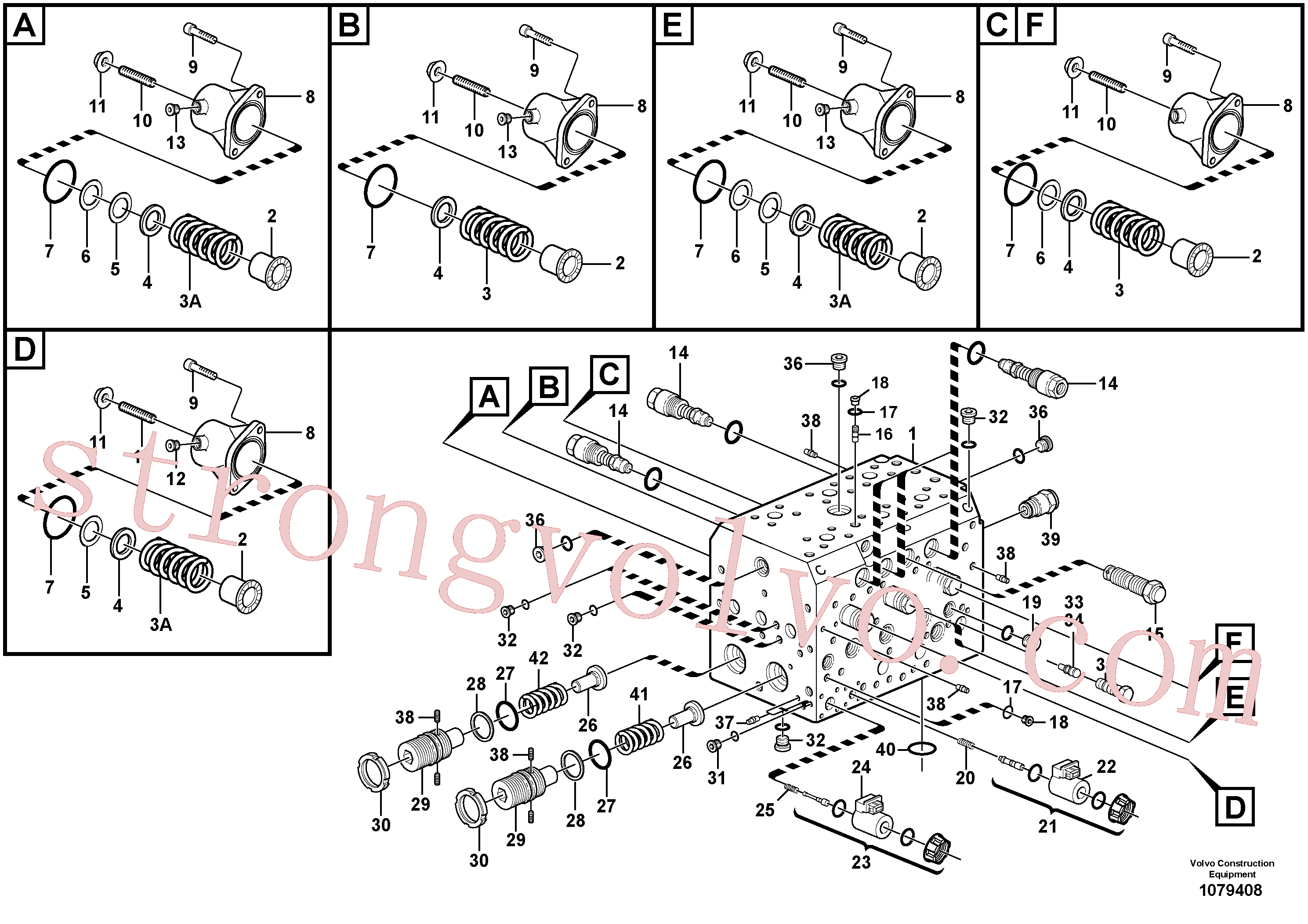 VOE15191680 Volvo Válvula(1079408 Montagem)