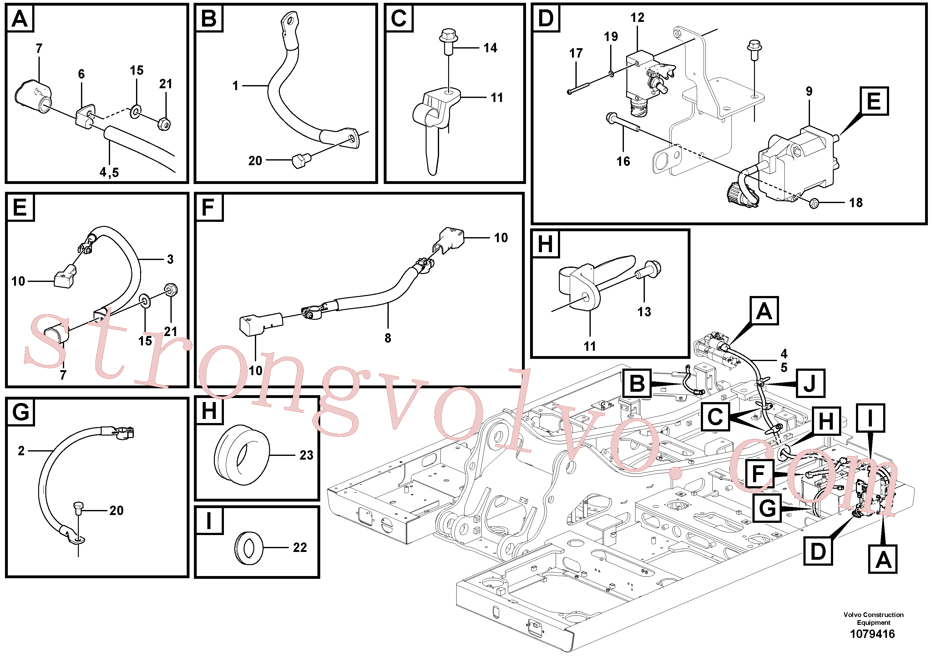 VOE14883909 Volvo Cabos, bateria(1079416 Montagem)