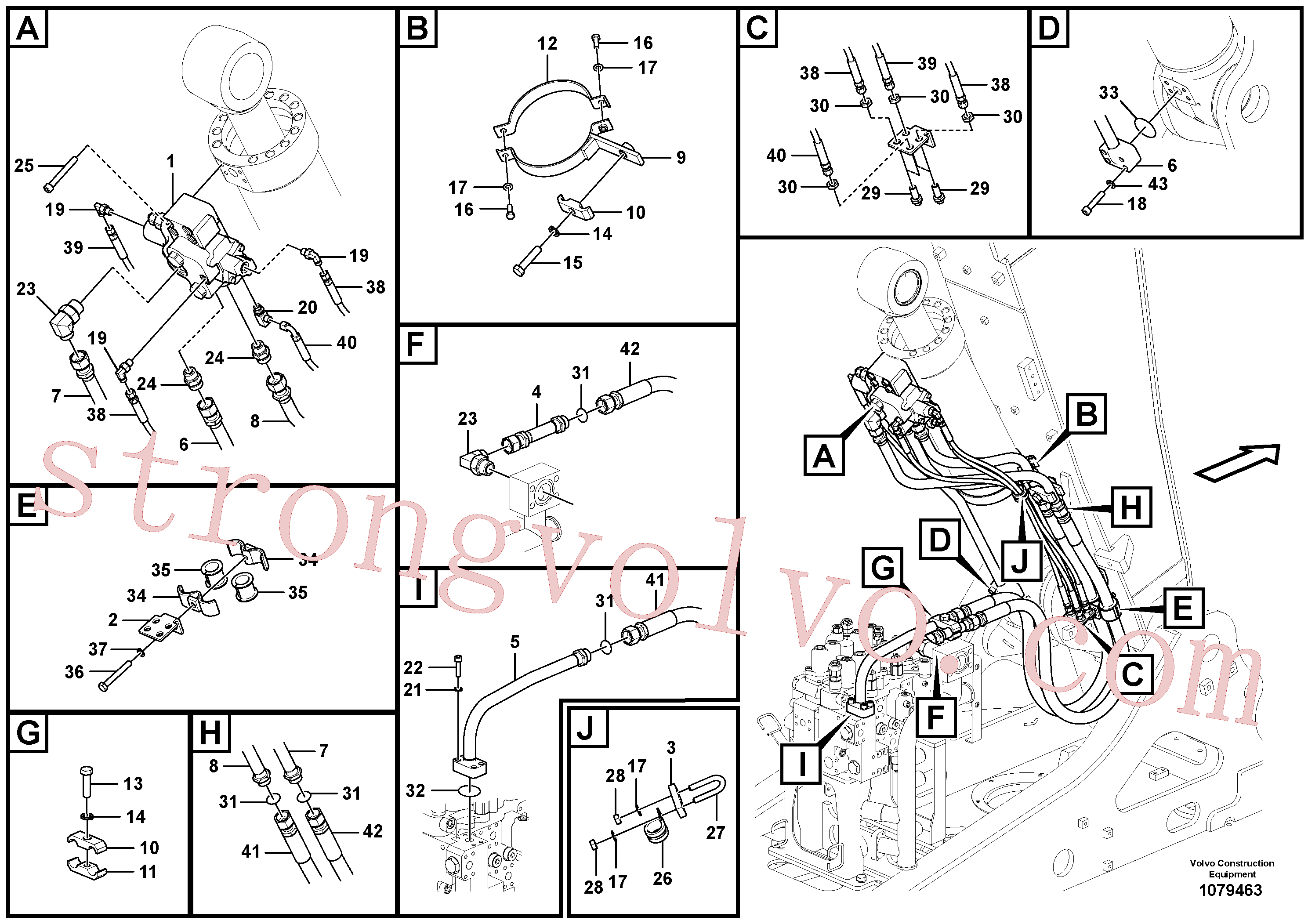 VOE14538548 Volvo Hidráulica de serviço, cilindro da 2ª lança em lança ajustável(1079463 Montagem)