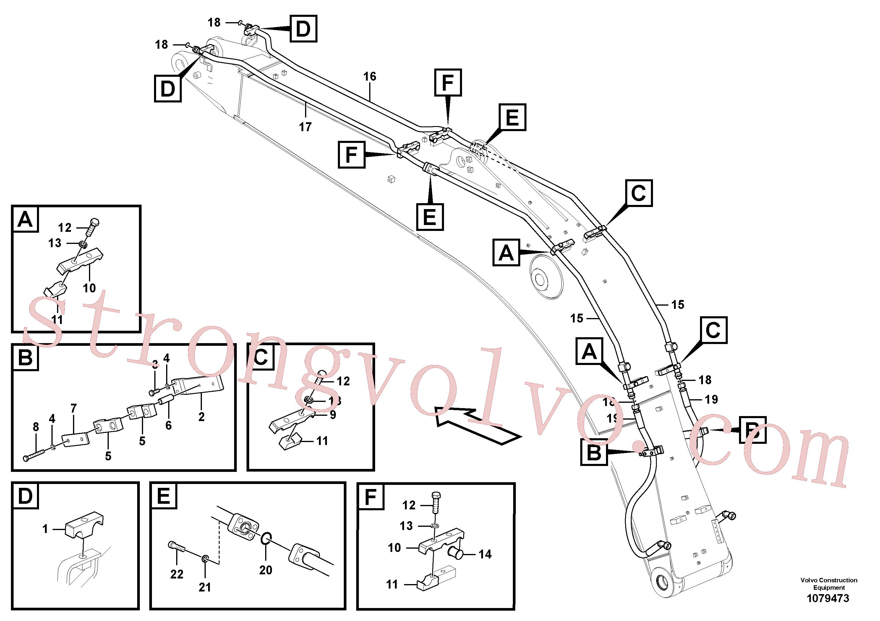 Atacado VOE14621317 Tubo Volvo escavadeira
