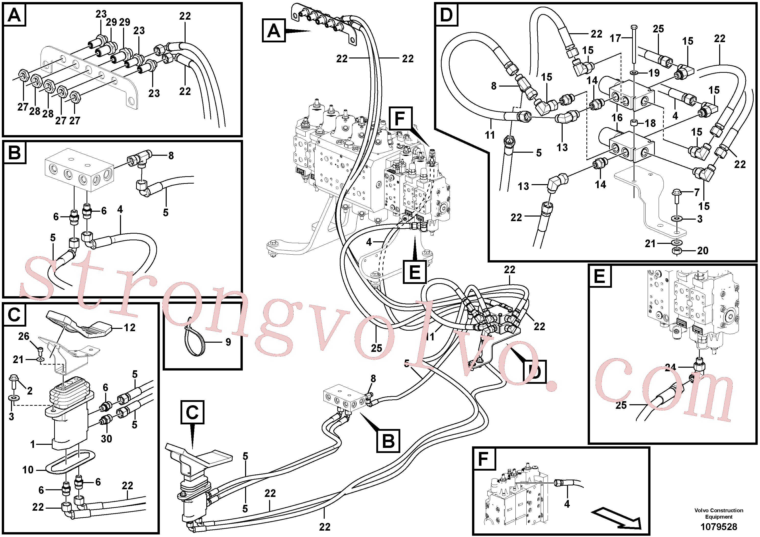 VOE11988409 Volvo Sistema servomotor, válvula de comando para pedal da válvula de comando(1079528 Montagem)