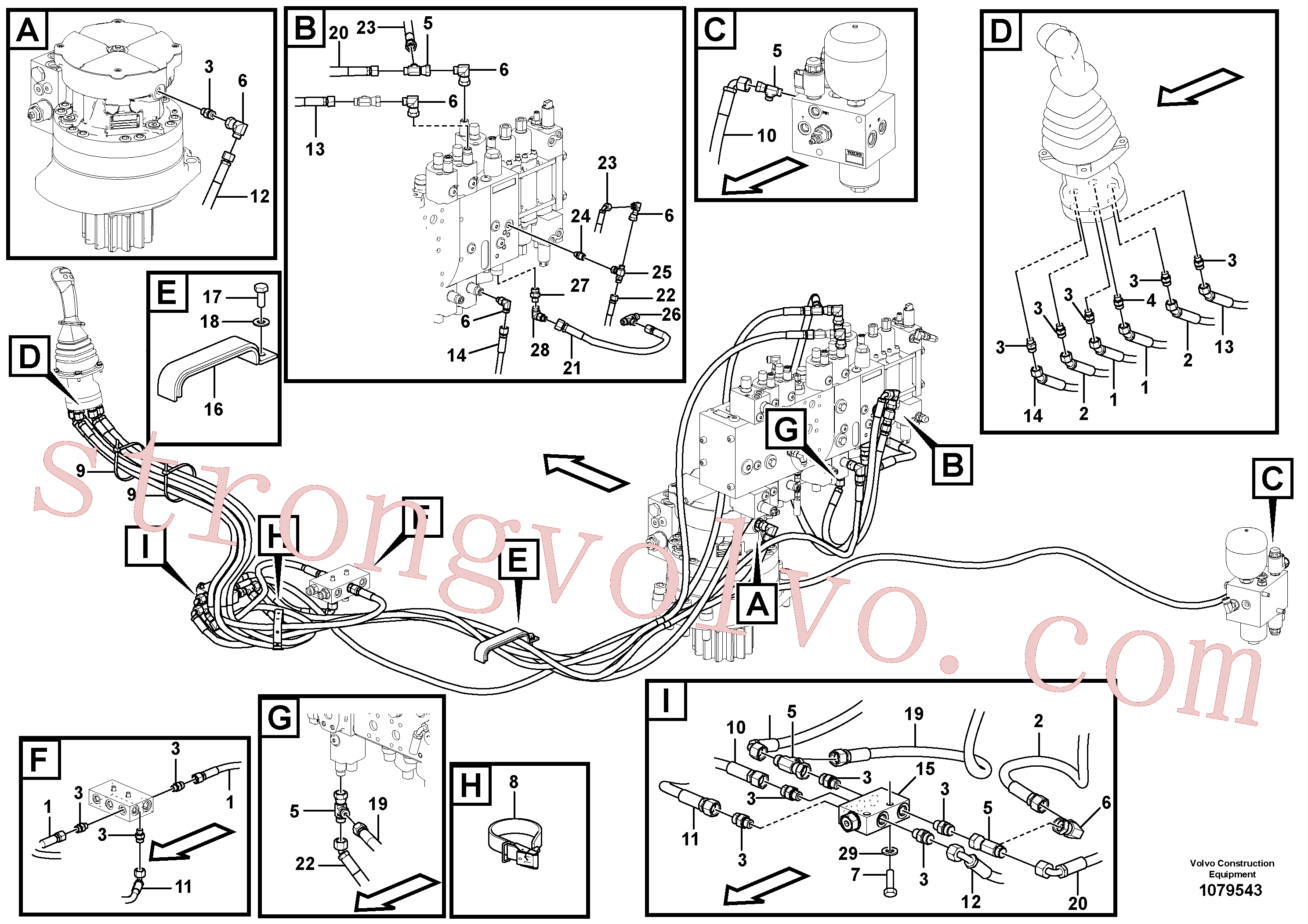 VOE936875 Volvo Sistema servomotor, válvula de comando para válvula de comando à distância(1079543 Montagem)