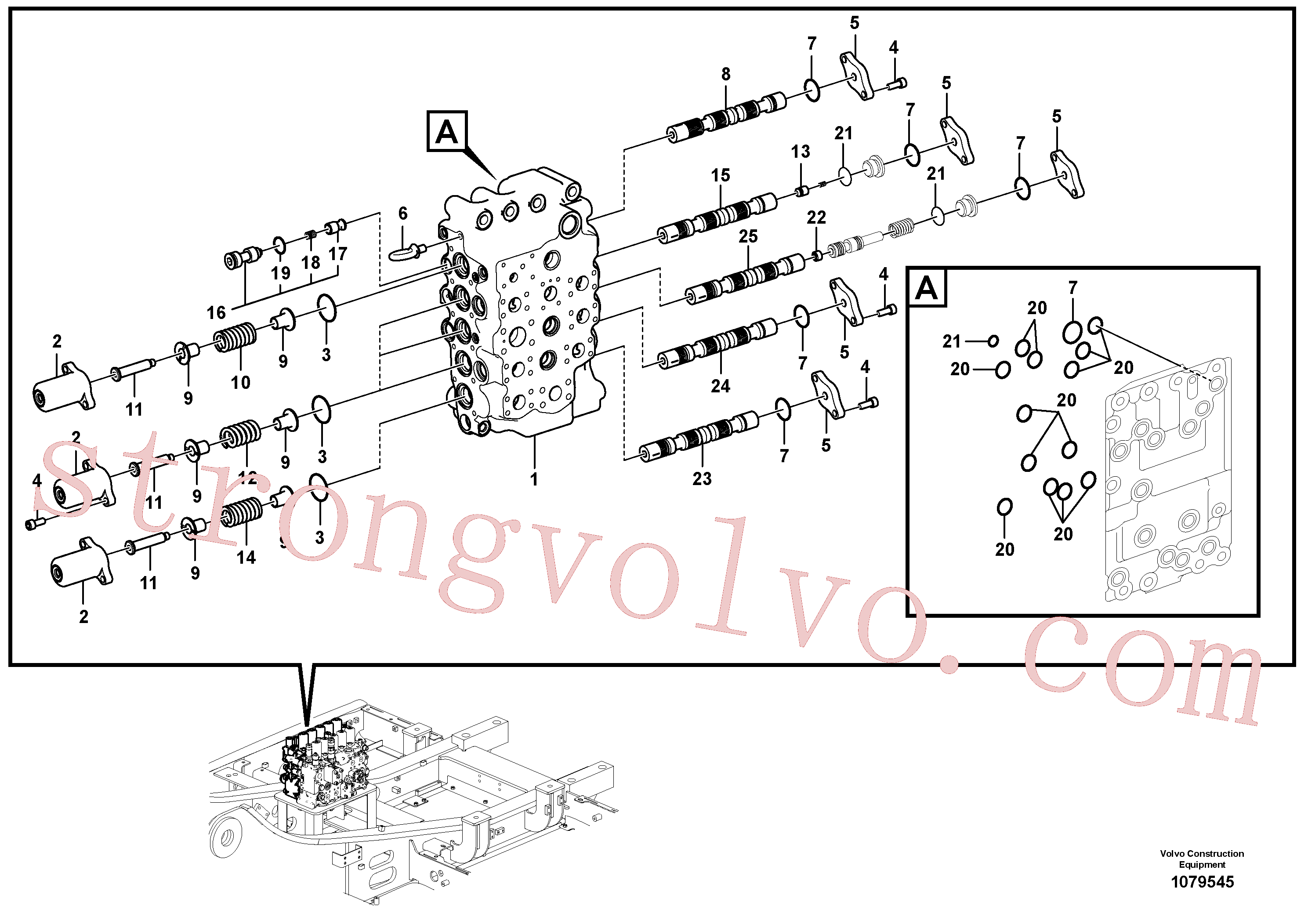 VOE14521469 Volvo Válvula mestra de comando(1079545 Montagem)